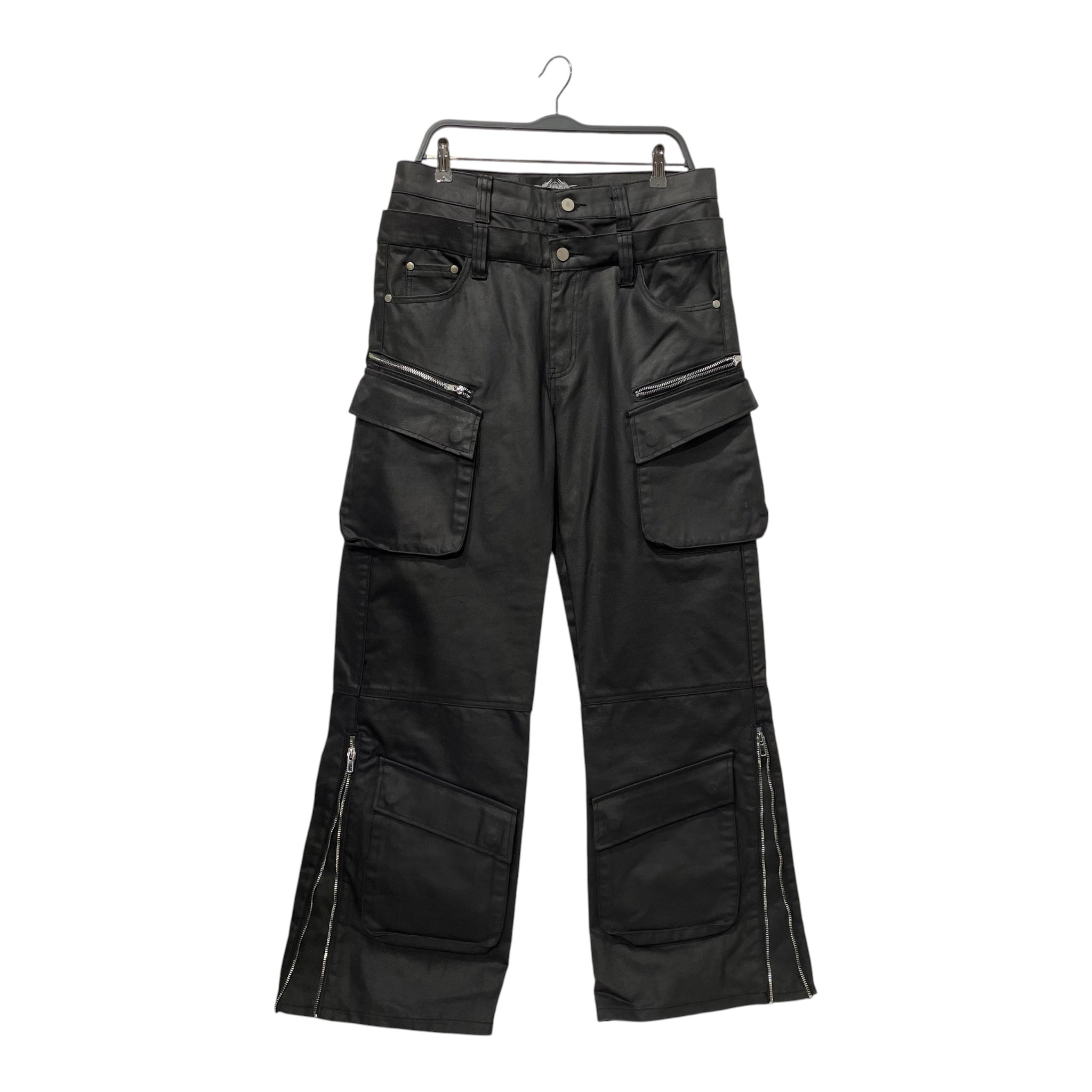 HUMAN EXTINCTION/Cargo Pants/34/Cotton/BLK/LAYERED WAX CARGO view 1