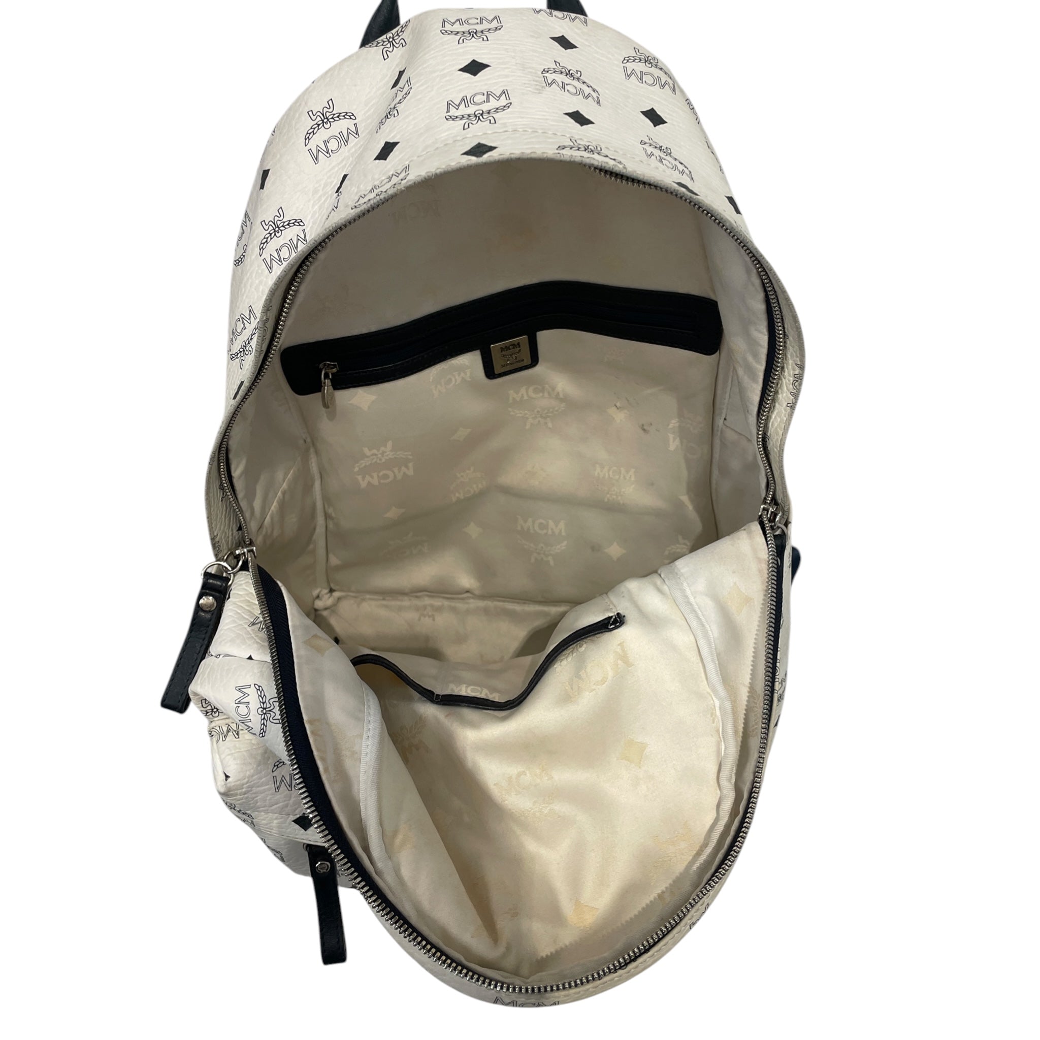 MCM/Backpack/Monogram/Leather/WHT/MEDIUM STUDS K5062 view 4