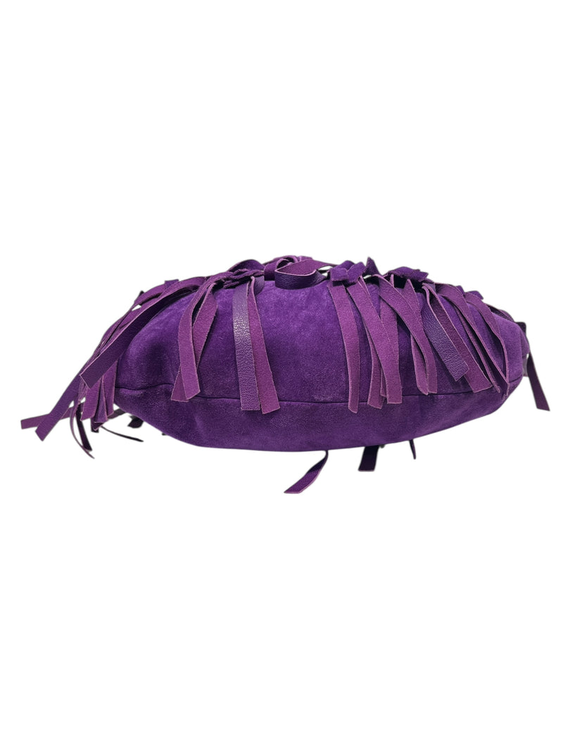 YVES SAINT LAURENT/Hand Bag/S/Suede/PPL/PURPLE TASSEL BAG WITH BENGALS