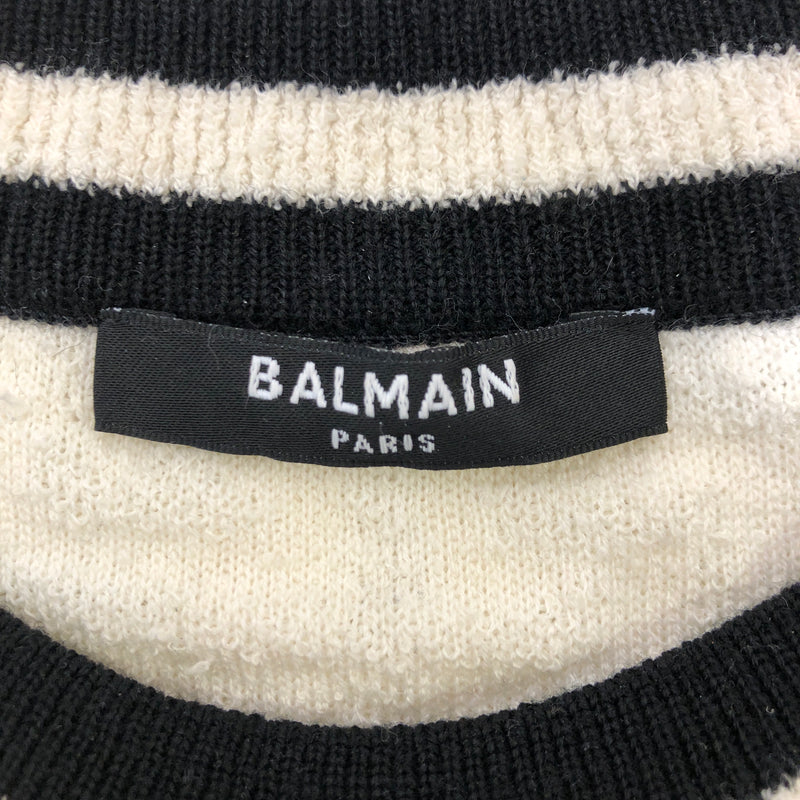 BALMAIN/T-Shirt/L/CRM/terry logo t shirt