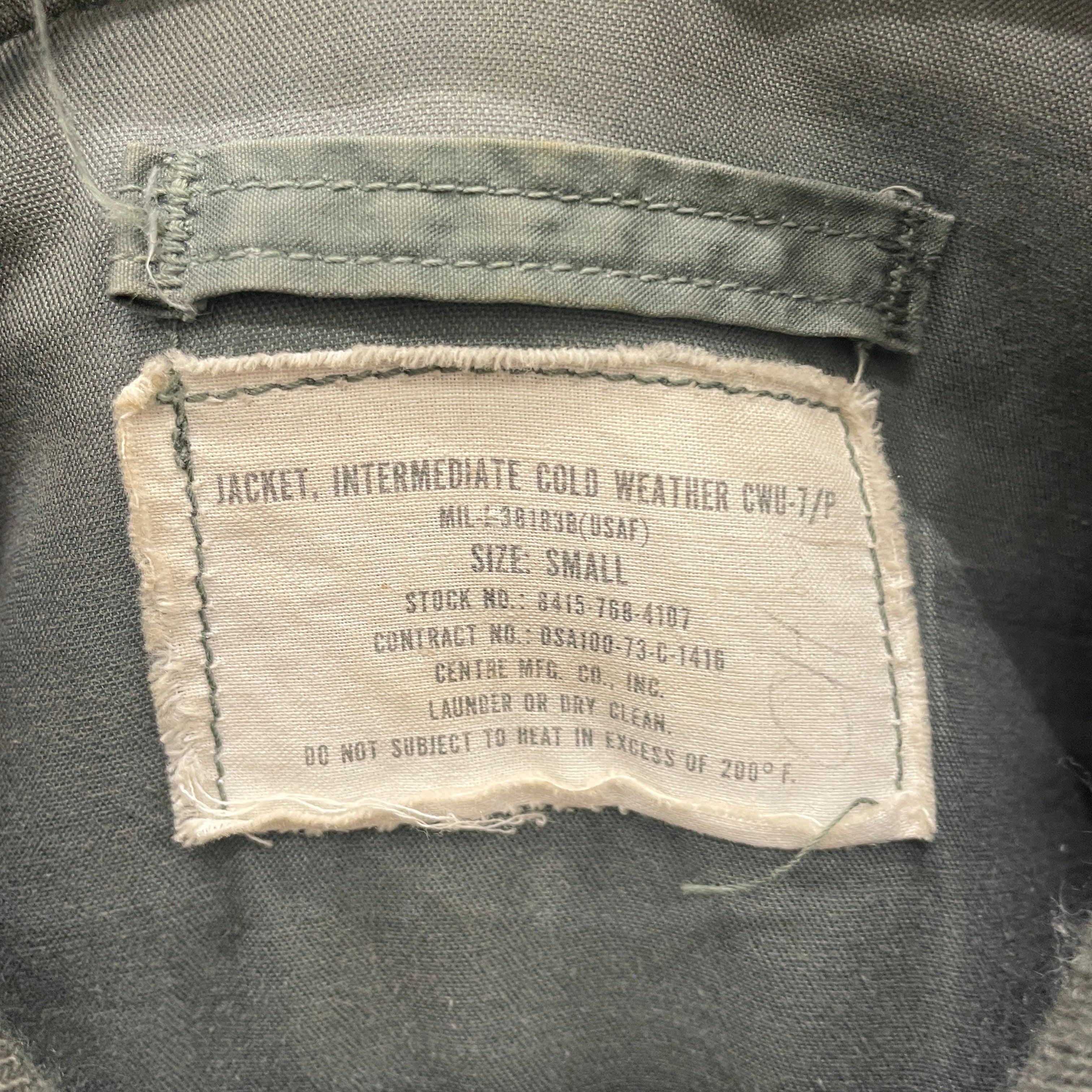 U.S.AIR FORCE/Vintage/Flight Jkt/S/Cotton/GRN/EARLY 70S CWU 7P MECHANIC JKT view 3