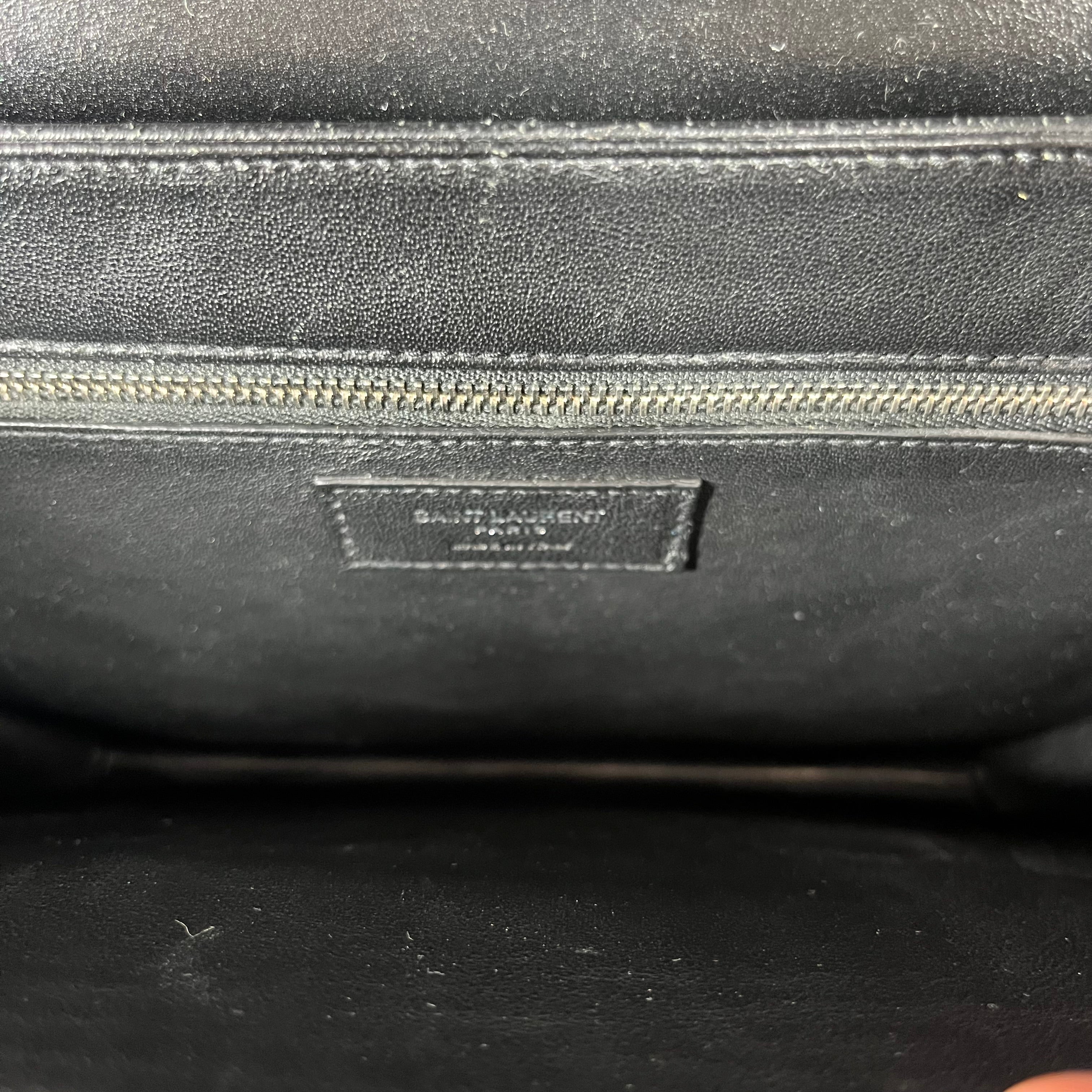SAINT LAURENT/Hand Bag/Animal Pattern/Leather/BLK/Medium Babylone Top Handle Bag view 4