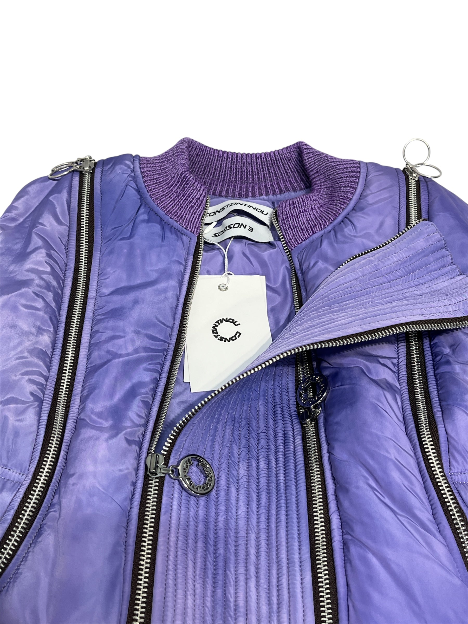 CHARLIE CONSTANINOU/Puffer Vest/M/Nylon/PPL/DYED ZIPPER VEST view 3