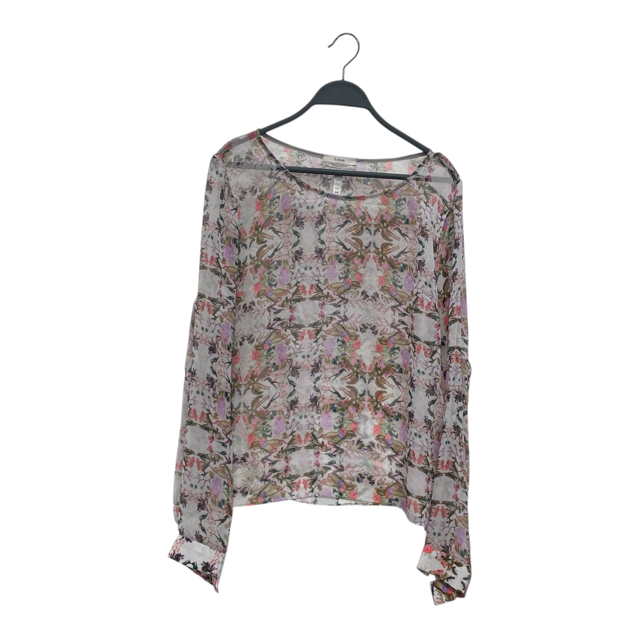 ERDEM/LS Blouse/10/Floral Pattern/Silk/MLT/BUTTONED SLEEVES BLOUSE view 1