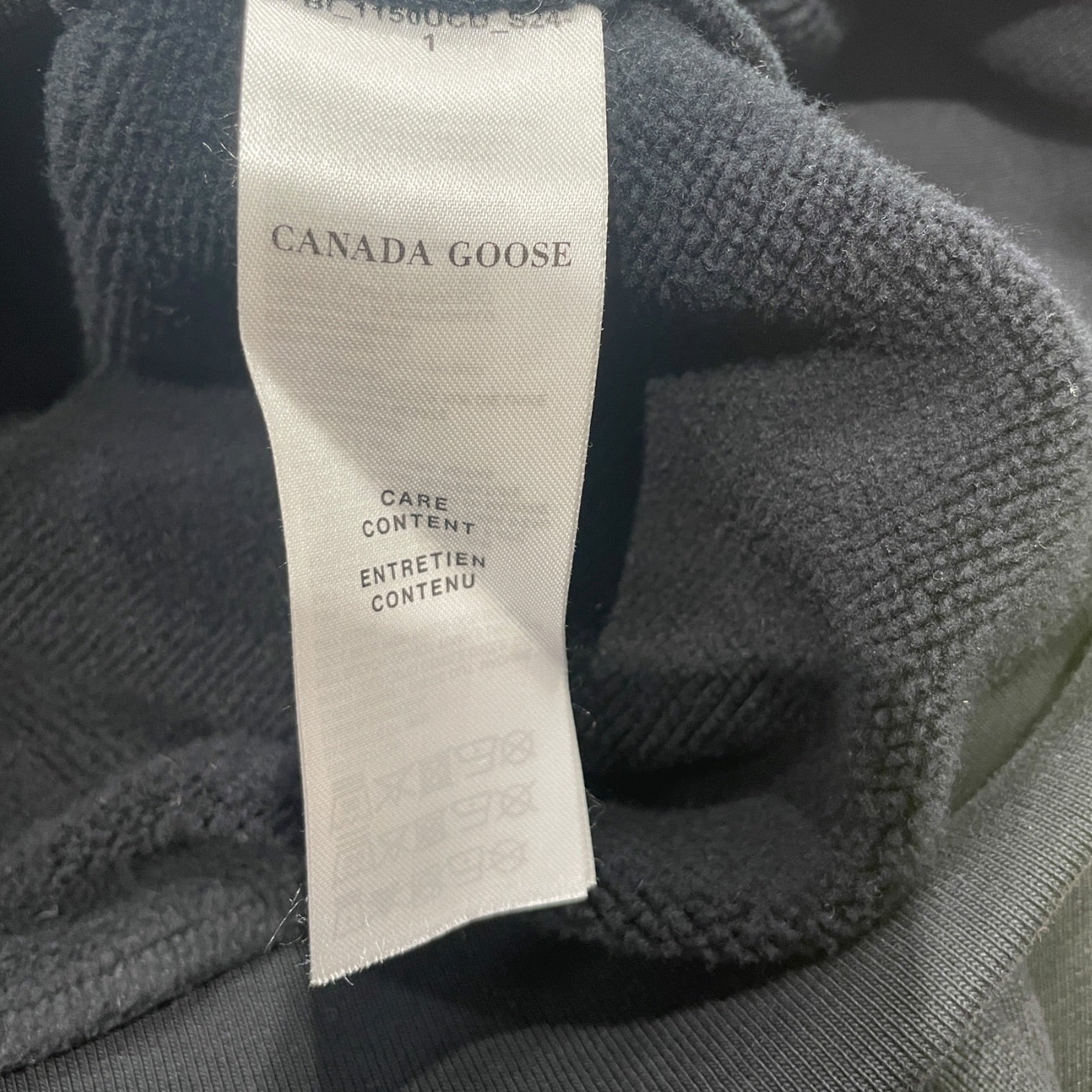 CANADA GOOSE/Hoodie/L/Cotton/BLK/SILICONE LOGO LEFT BREAST view 4