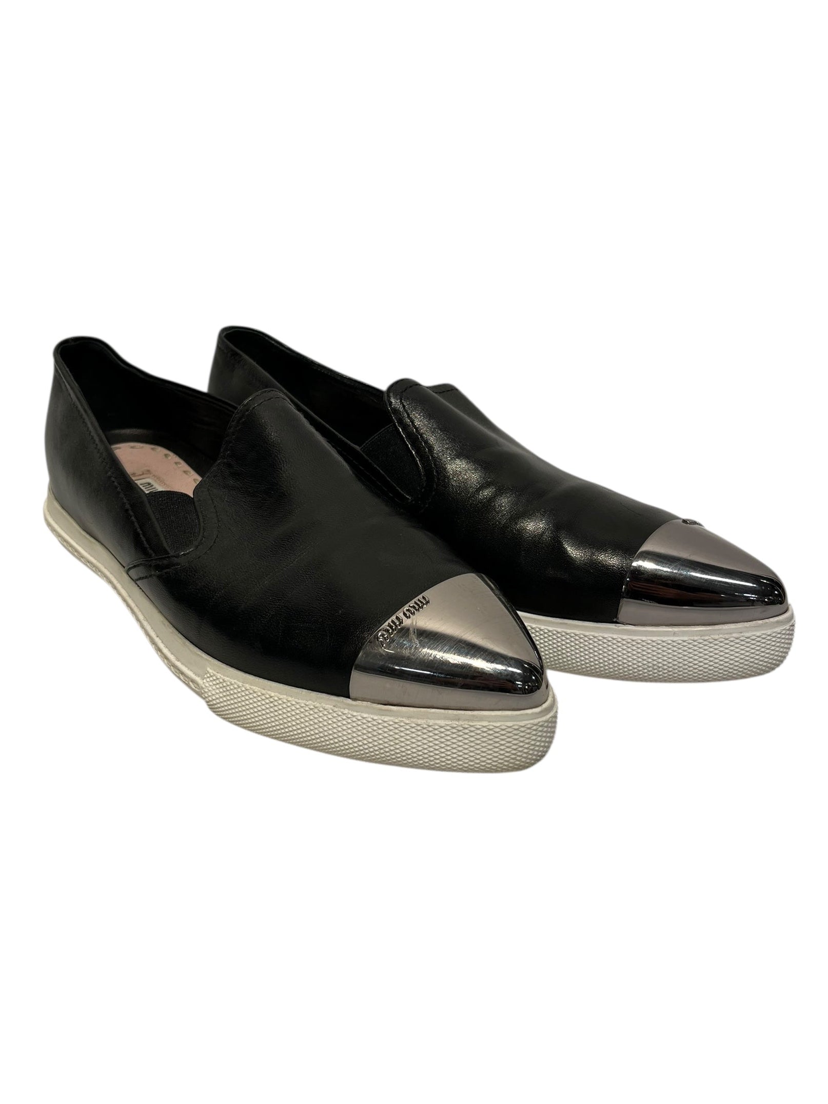 MIU MIU/Flat Shoes/EU 38.5/Leather/BLK/ view 1