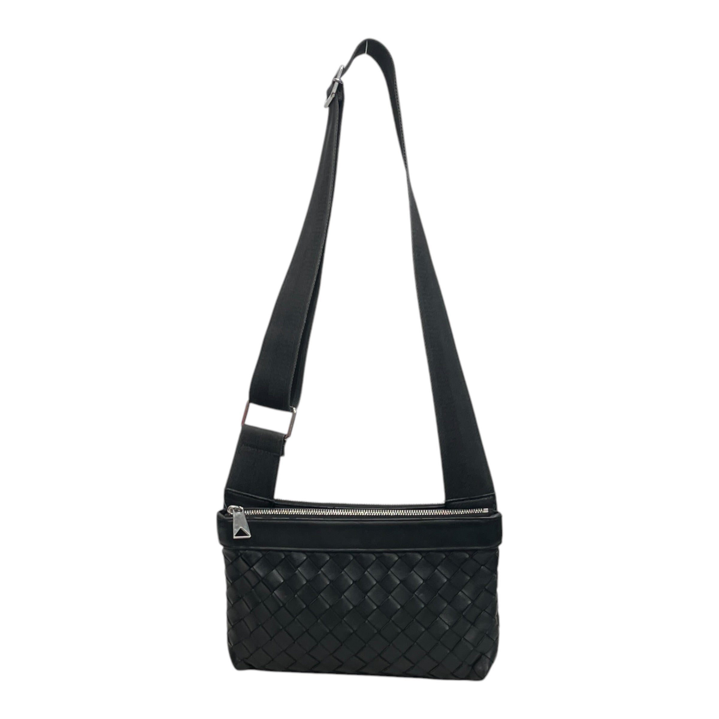 BOTTEGA VENETA/Cross Body Bag/Leather/BLK/DUO BAG DESIGN view 2