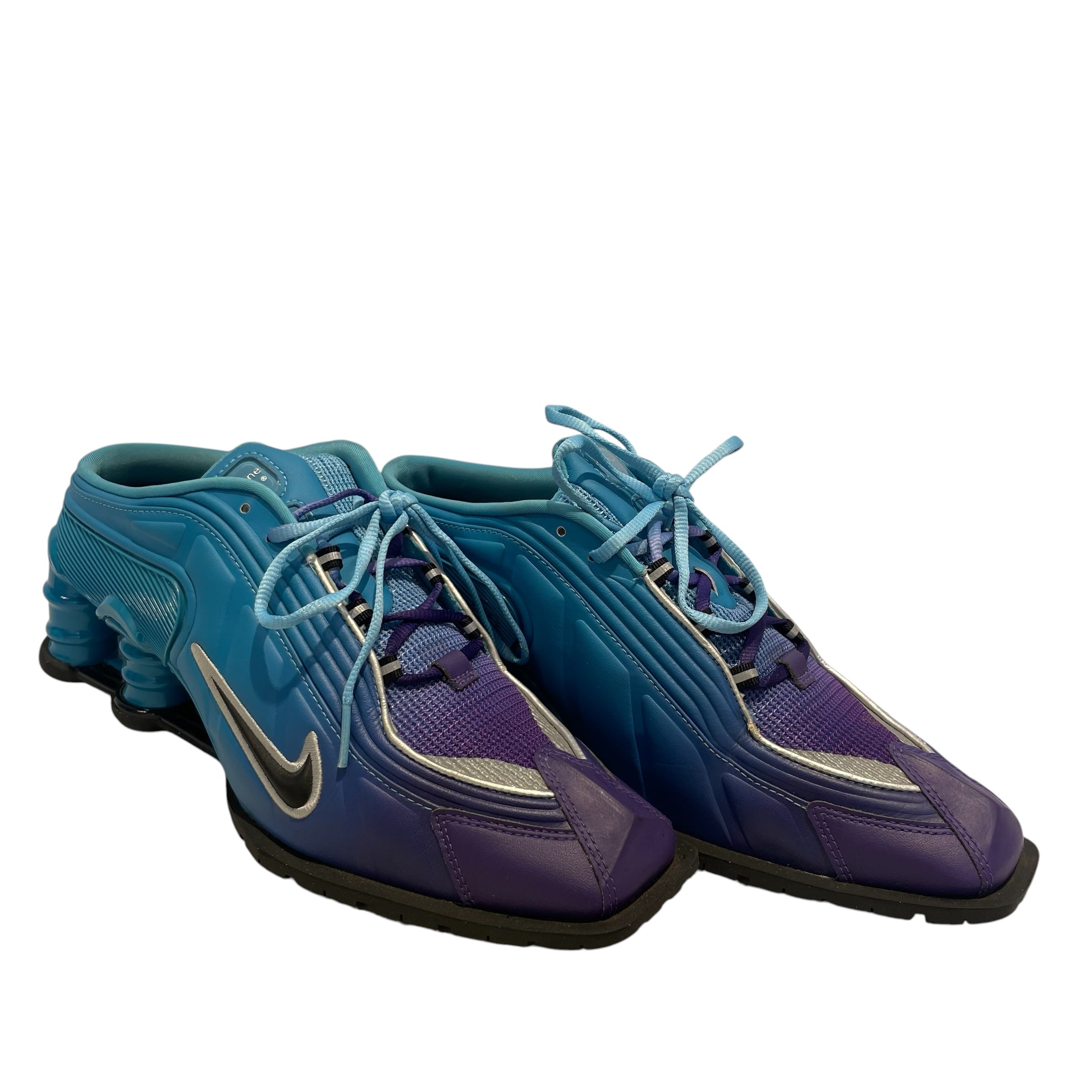 MARTINE ROSE/Low-Sneakers/US 9/Leather/BLU/purp/nike shox view 1
