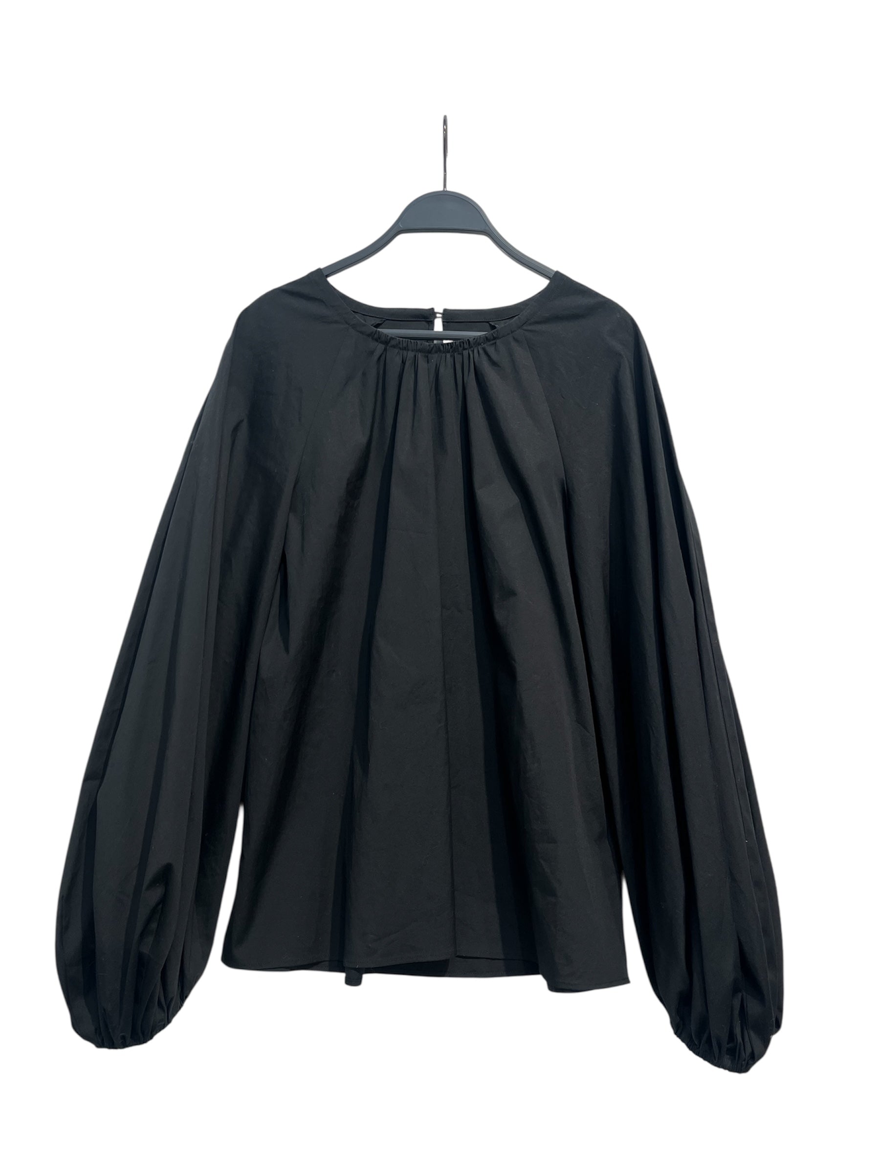 CAROLINA HERRERA/Blouse/4/Cotton/BLK/SCRUNCHY ROUCHED LS BLOUSE view 1