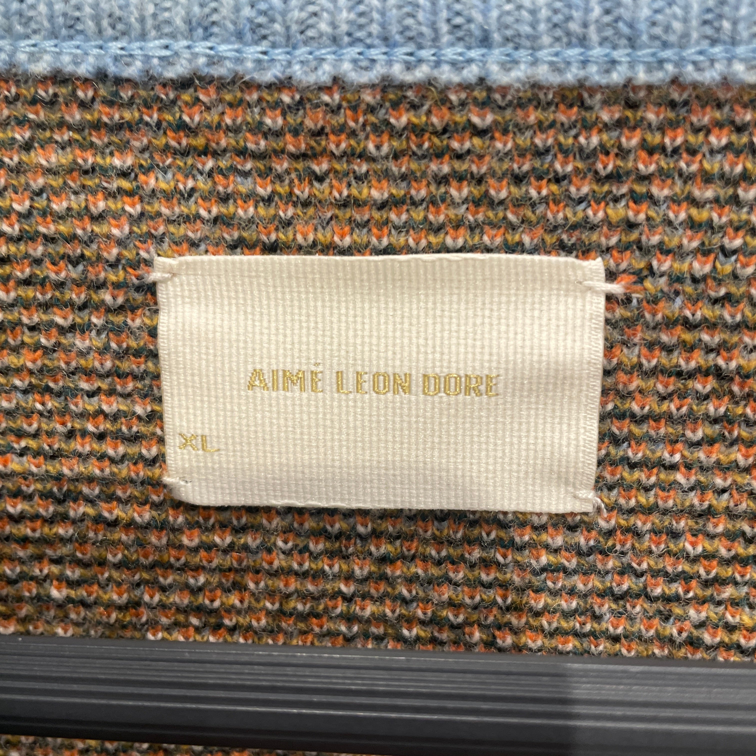 AIME LEON DORE/Sweater/XL/All Over Print/Wool/BLU/goat + man allover print view 3