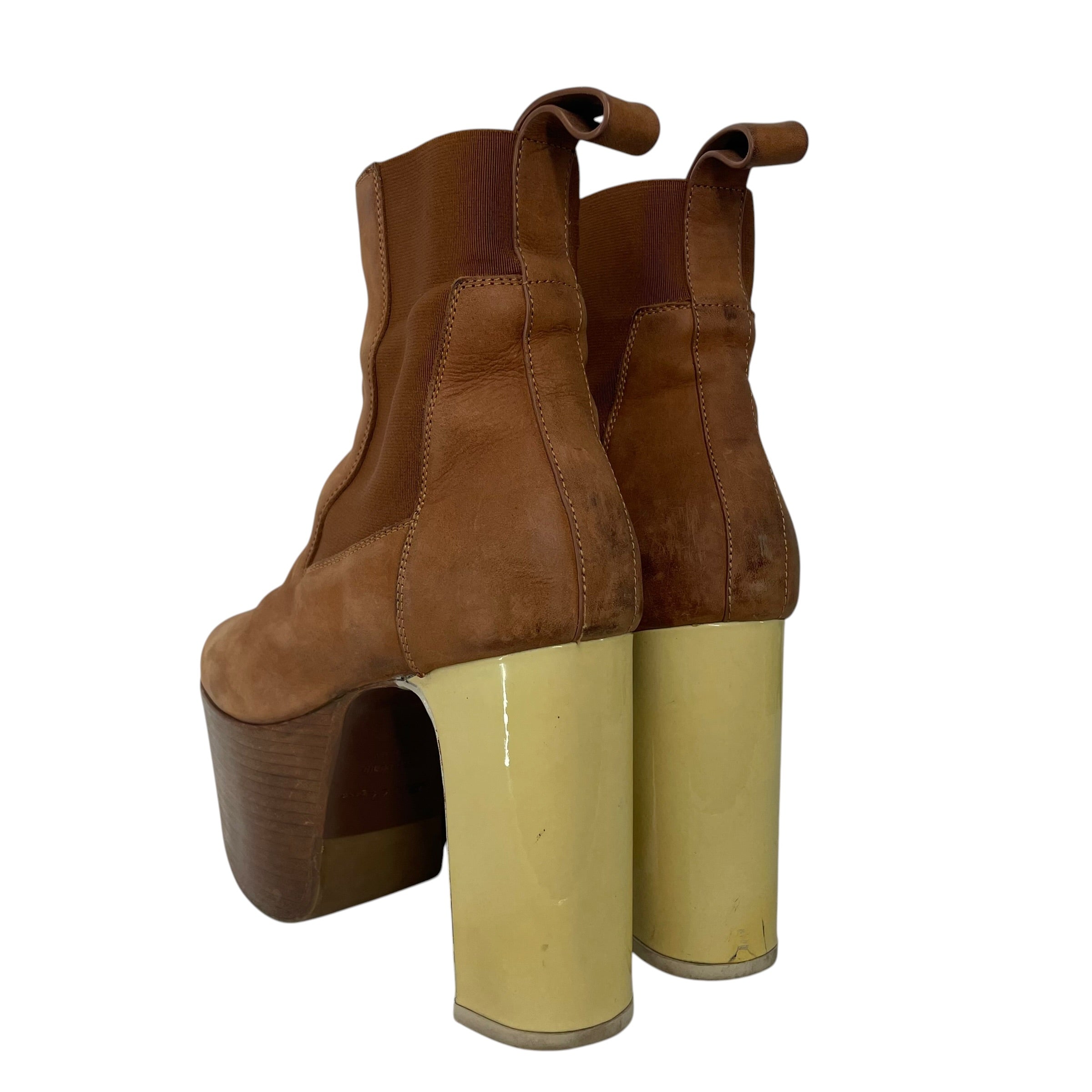 Rick Owens/Booties/EU 37/Leather/BRW/PLATFORM HEELS ELASTIC KISS view 2