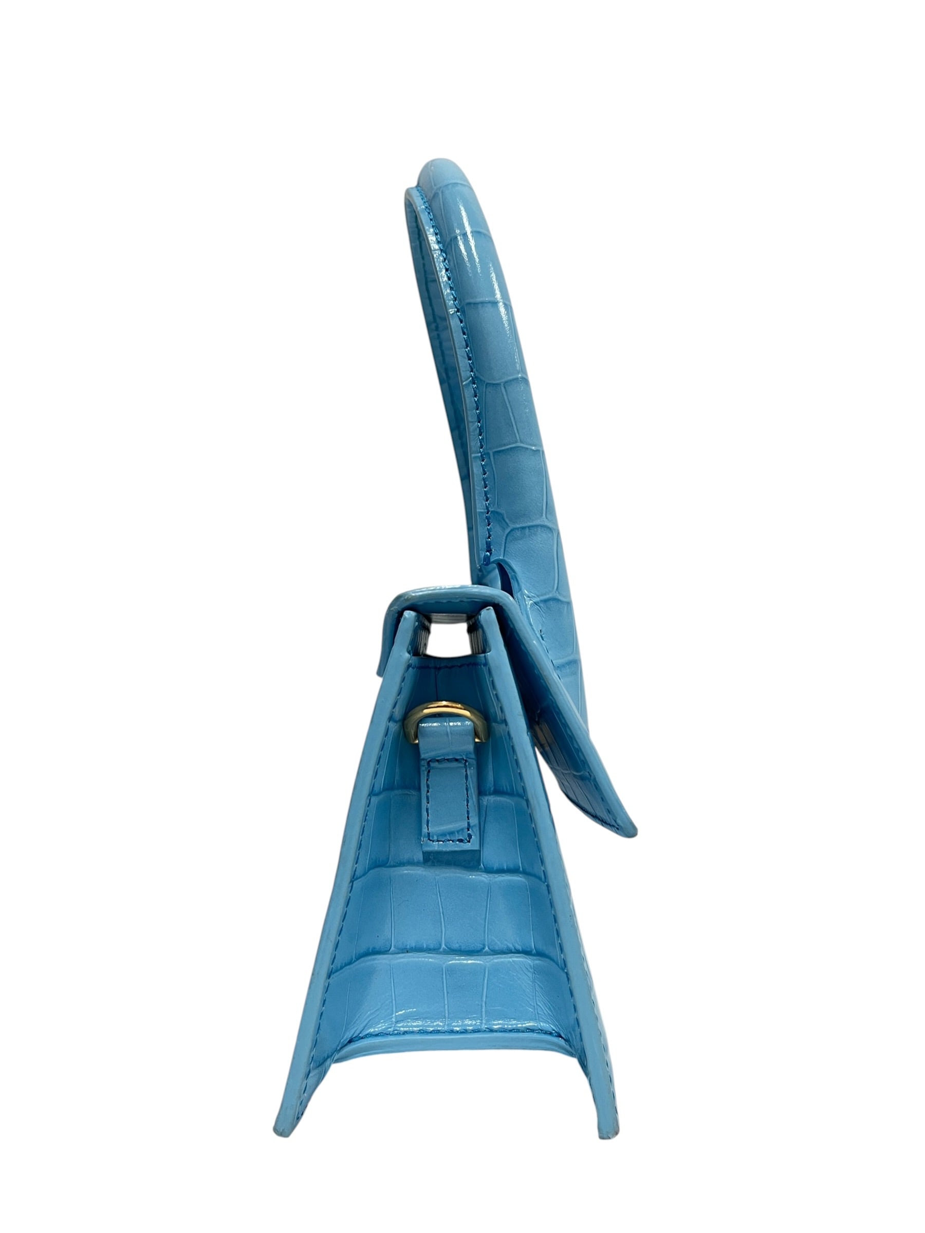 JACQUEMUS/Hand Bag/Leather/BLU/Le Chiquito CrocEmbossed view 4