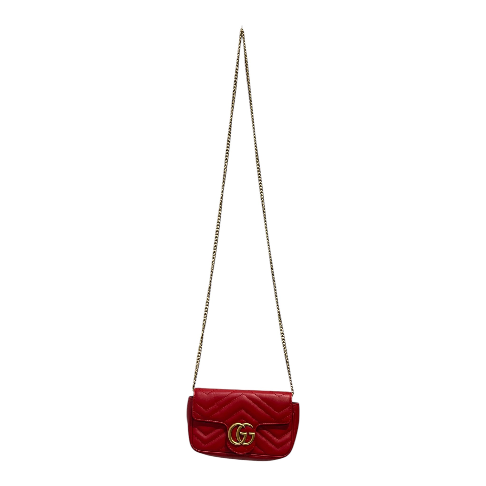 GUCCI/Bag/Leather/RED/MINI MARMONT CHAIN view 1