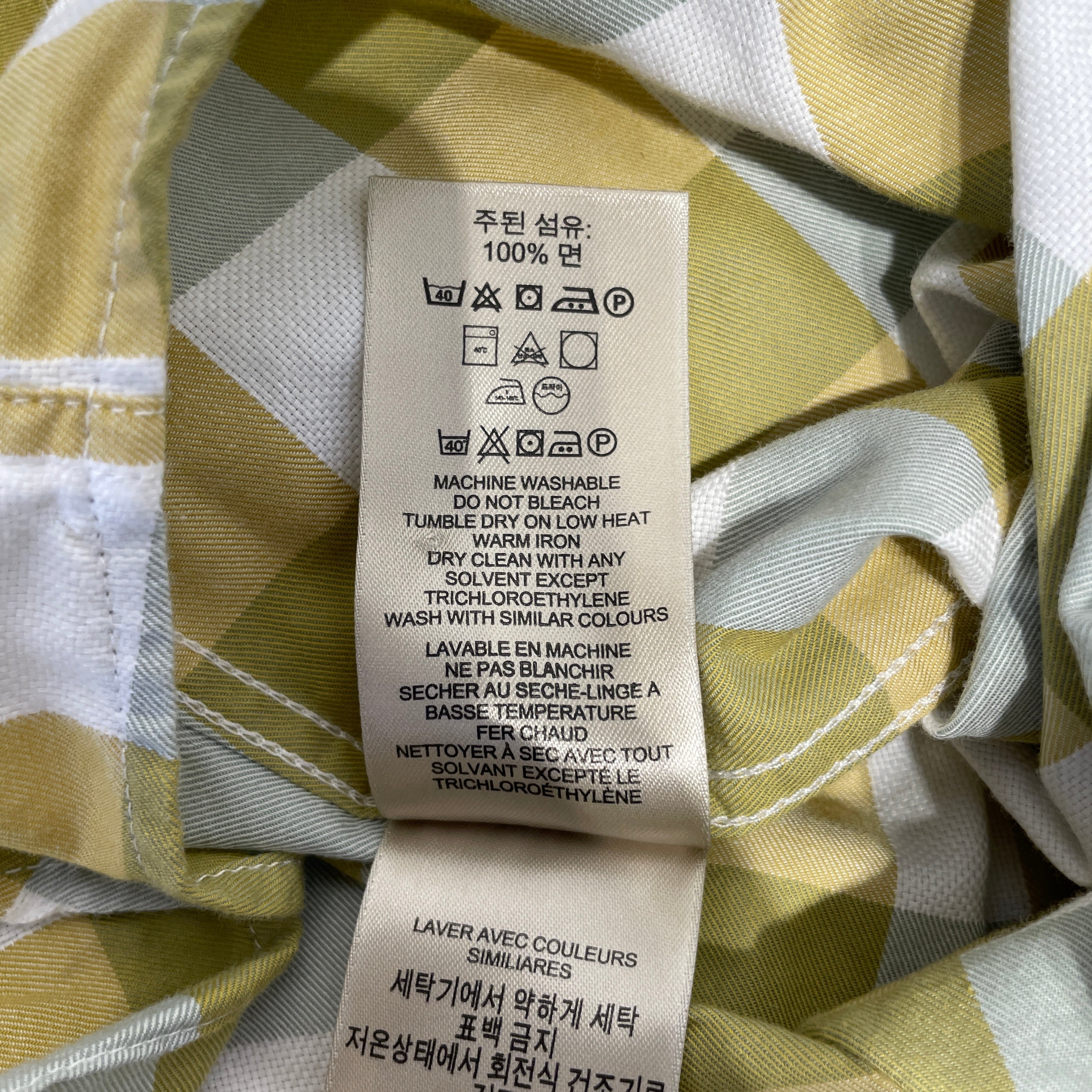 BURBERRY BRIT/Shirt/XL/Cotton/YEL/Hombre Check/green/white view 3