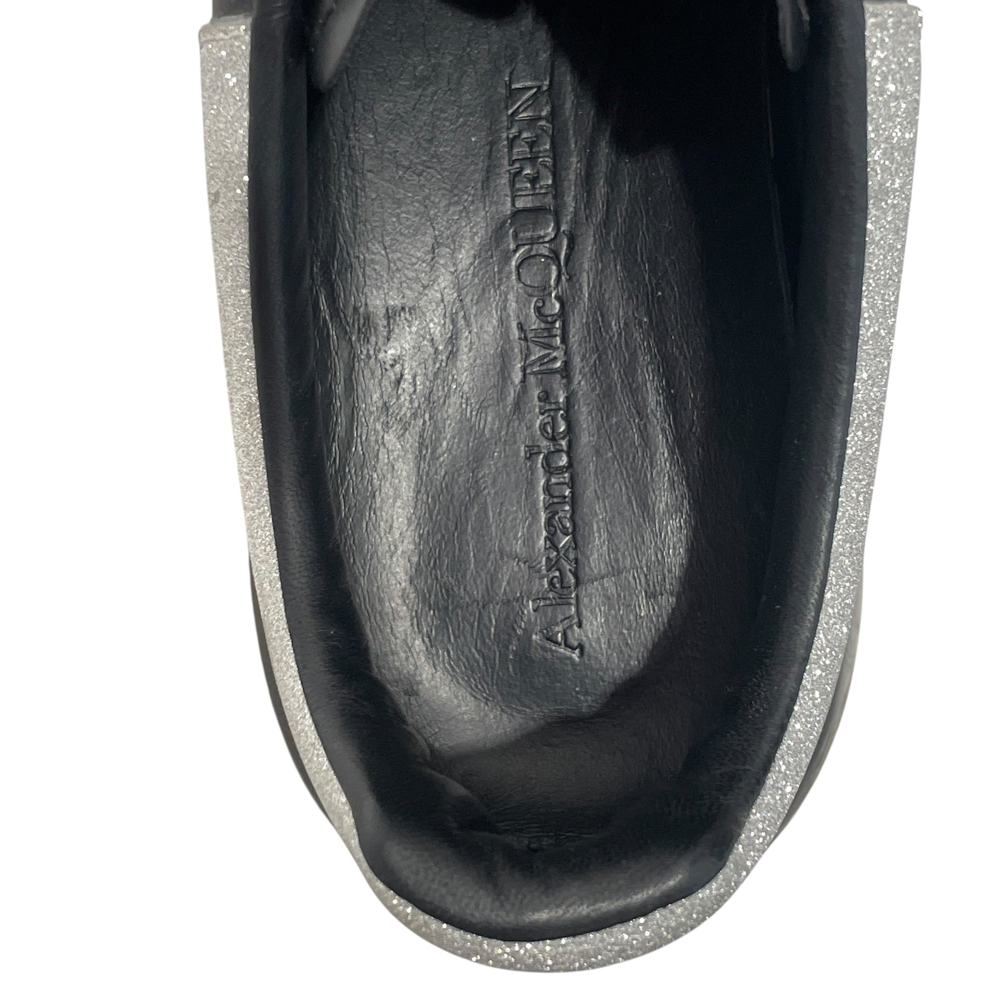 Alexander McQueen/Low-Sneakers/US 9/Glitter/Leather/BLK/oversized sneakers glitter view 4