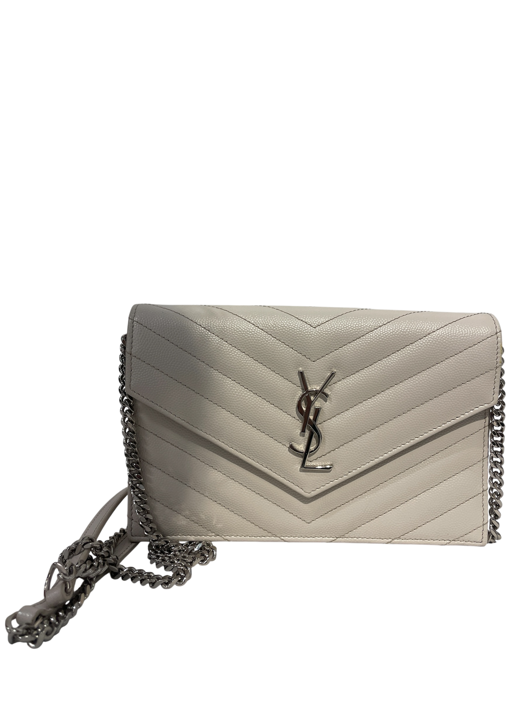 SAINT LAURENT/Cross Body Bag/Leather/WHT/ view 4
