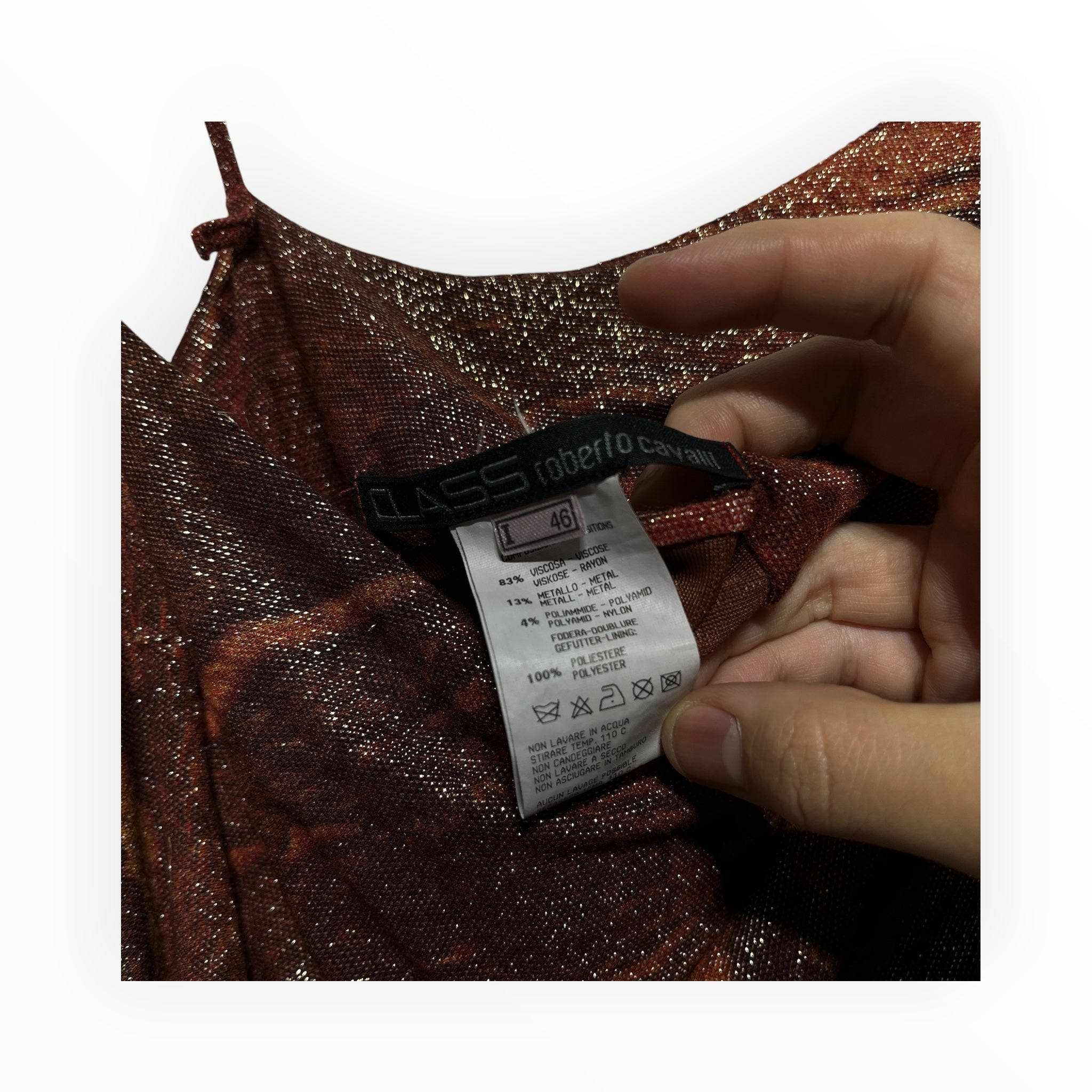 roberto cavalli/CLASS/SL Dress/M/All Over Print/Polyester/ORN/ view 3