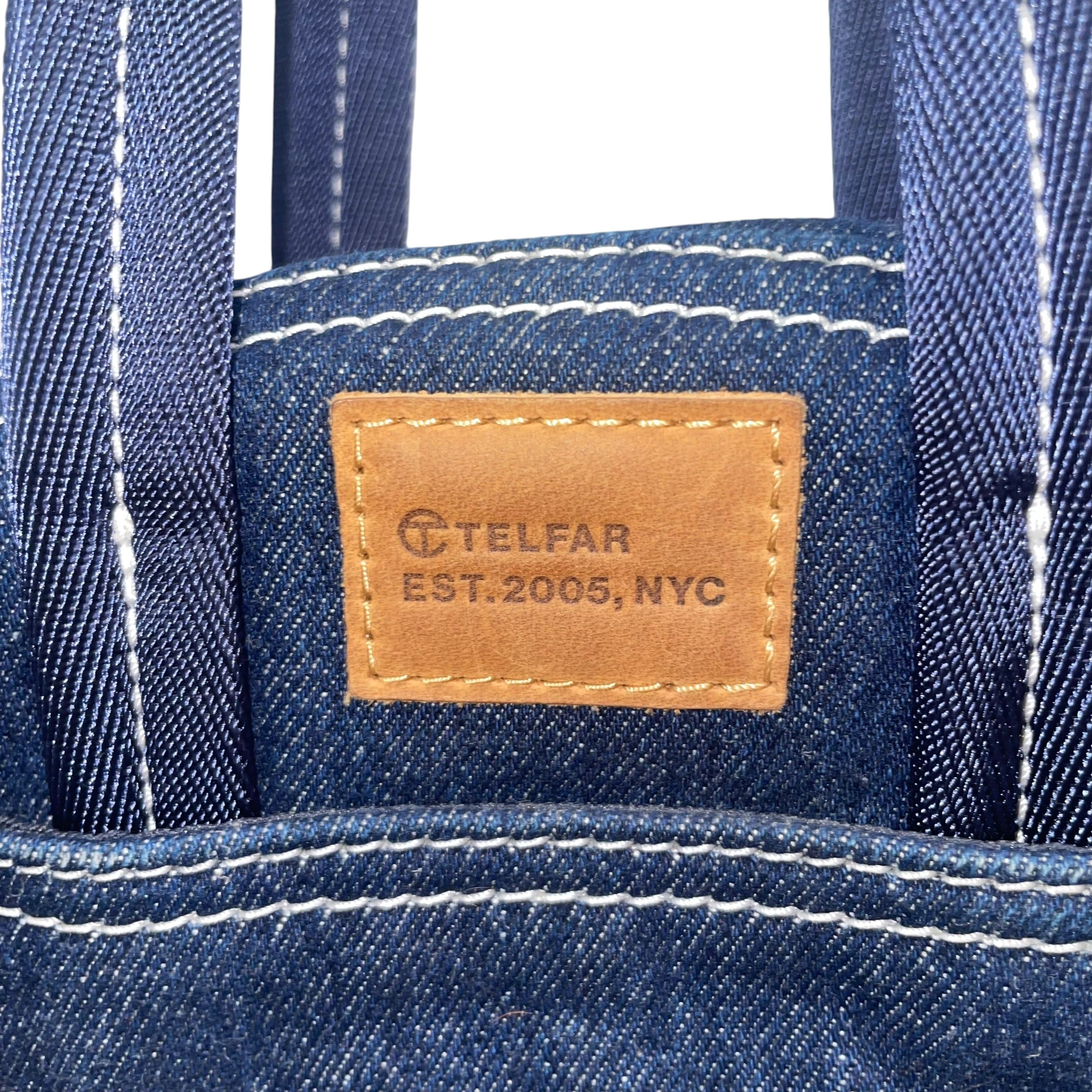 Telfar/Clutch Bag/Denim/IDG/brw tag/4 t studs bottom view 4