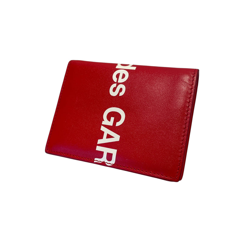 COMME des GARCONS/Bifold Wallet/Graphic/Leather/RED/COMME DES GARCON BOLD FONT
