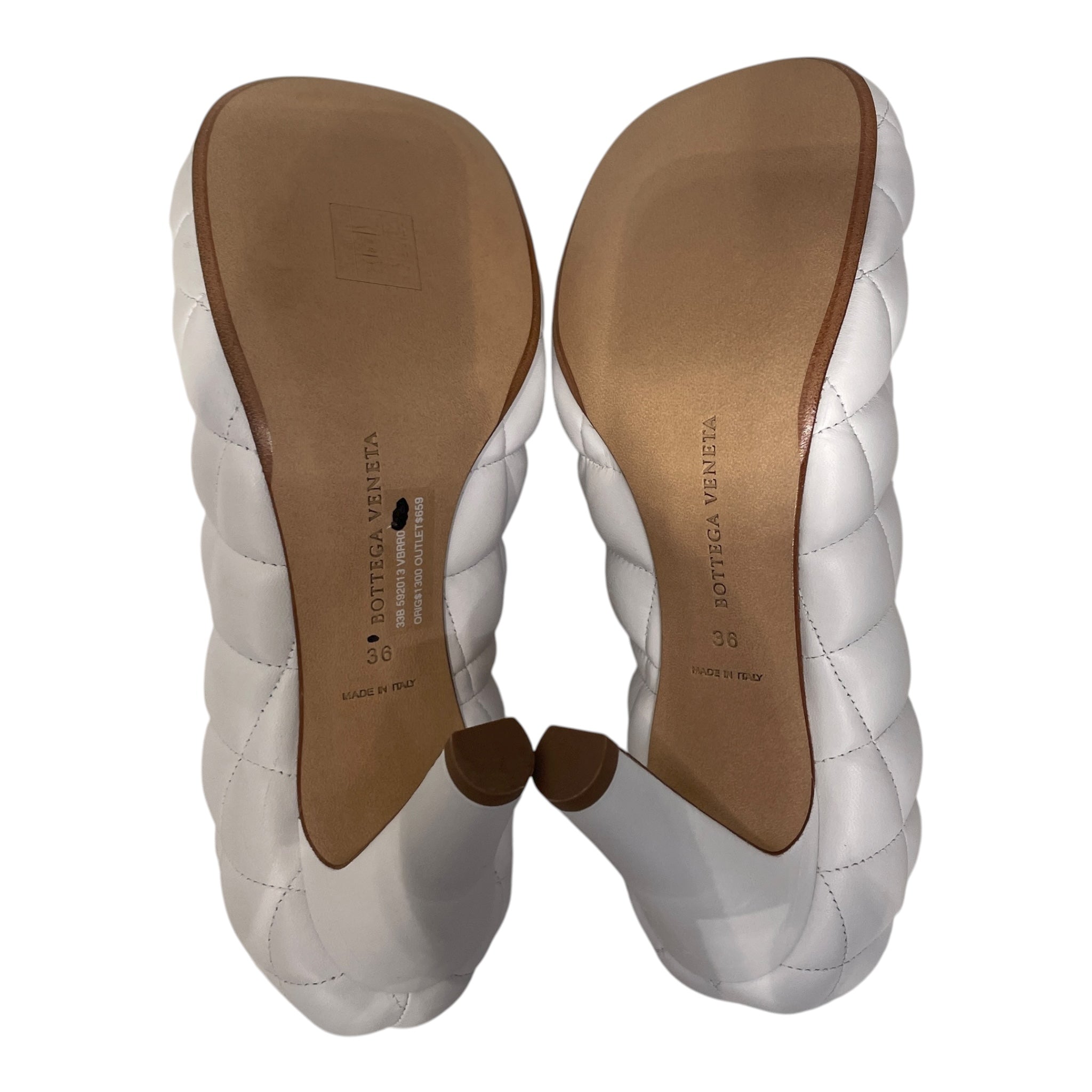 BOTTEGA VENETA/Heels/EU 36/Leather/WHT/BLOC PADDED PUMP view 5