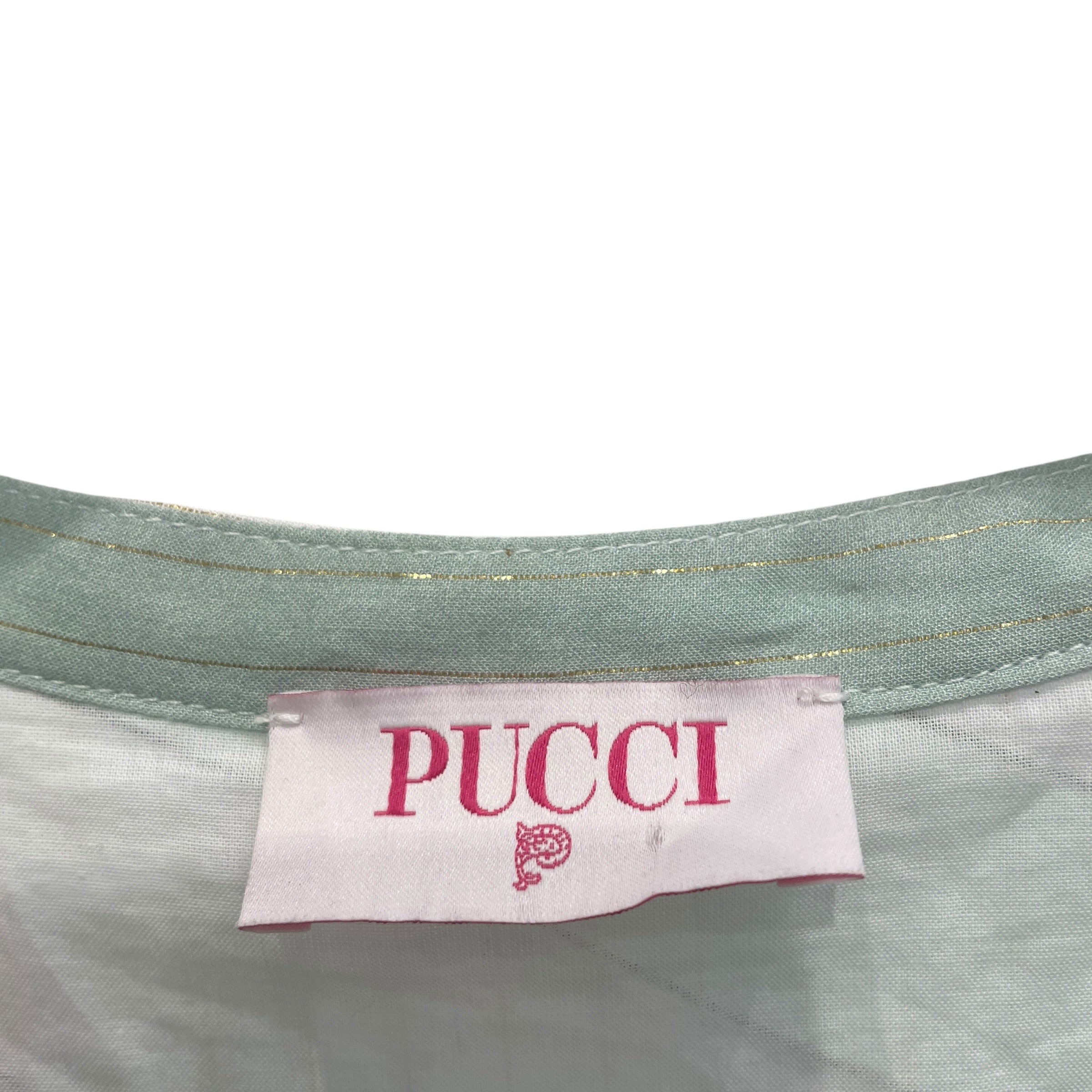 EMILIO PUCCI/Shirt Dress/12/Graphic/Cotton/BLU/BLU PNK GREEN view 3