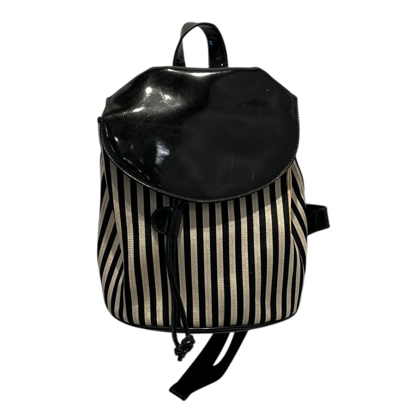 Salvatore Ferragamo/Backpack/Stripe/Leather/WHT/DRAWSTRING view 1