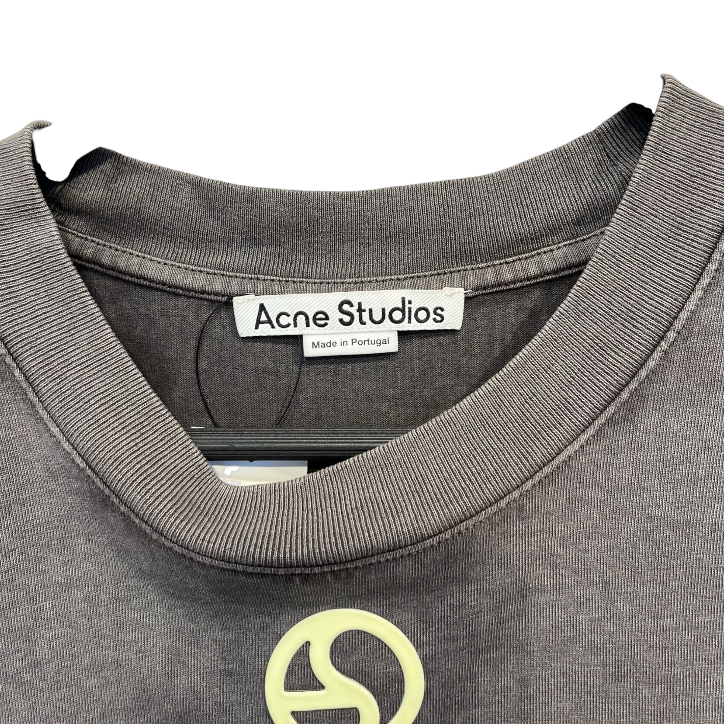 Acne Studios/T-Shirt/XS/Cotton/GRY/LOGO TEE OVERSIZED FADED GRY view 3