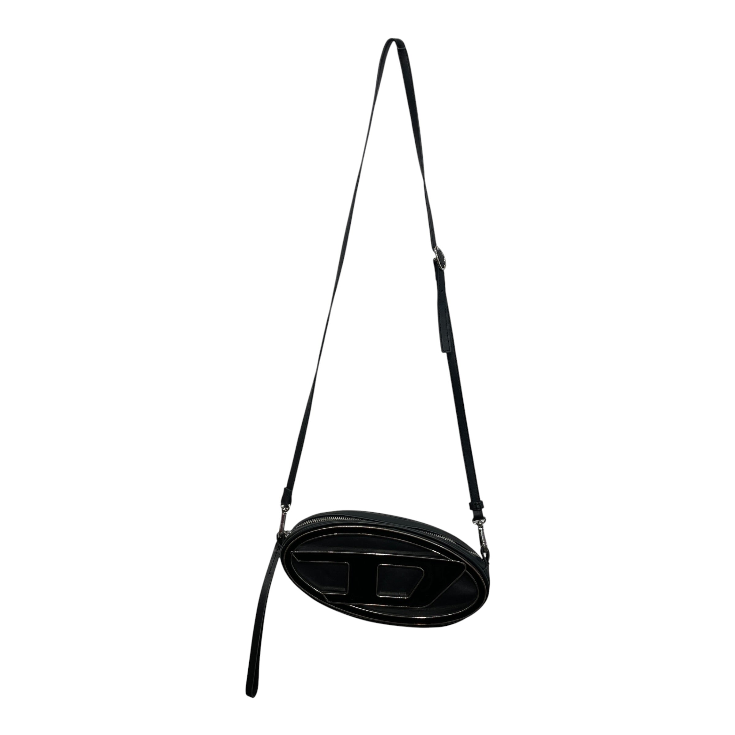 DIESEL/Cross Body Bag/Leather/BLK/D LOGO FRONT view 1
