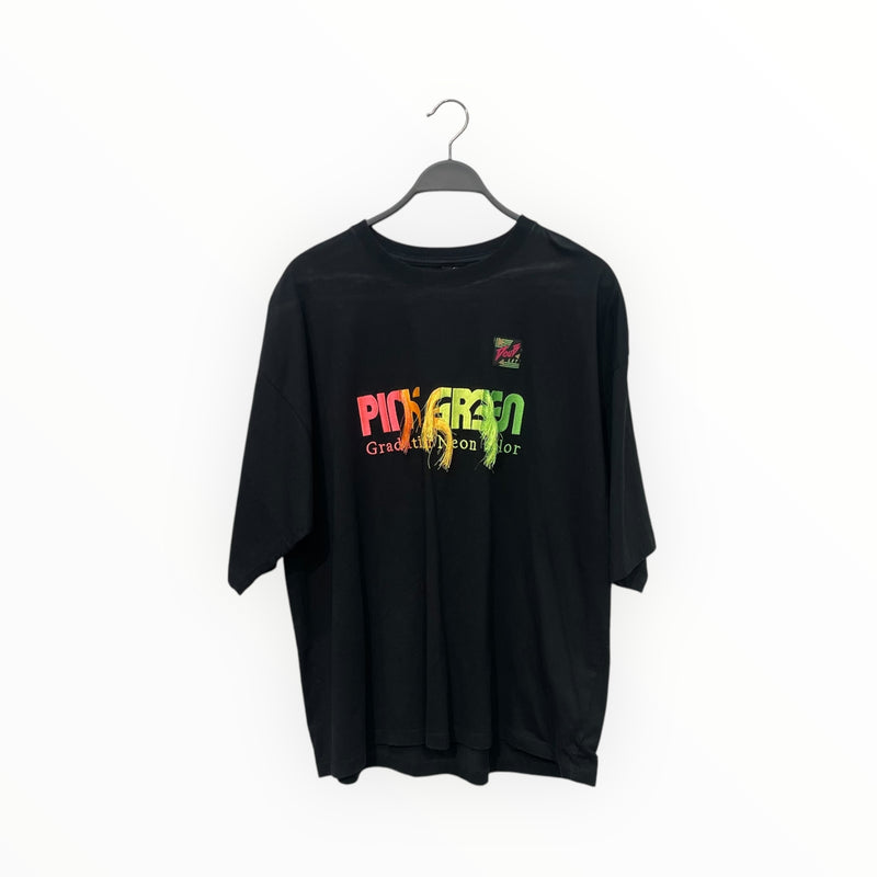 doublet/T-Shirt/L/Cotton/BLK/Graphic/PINK + GREEN
