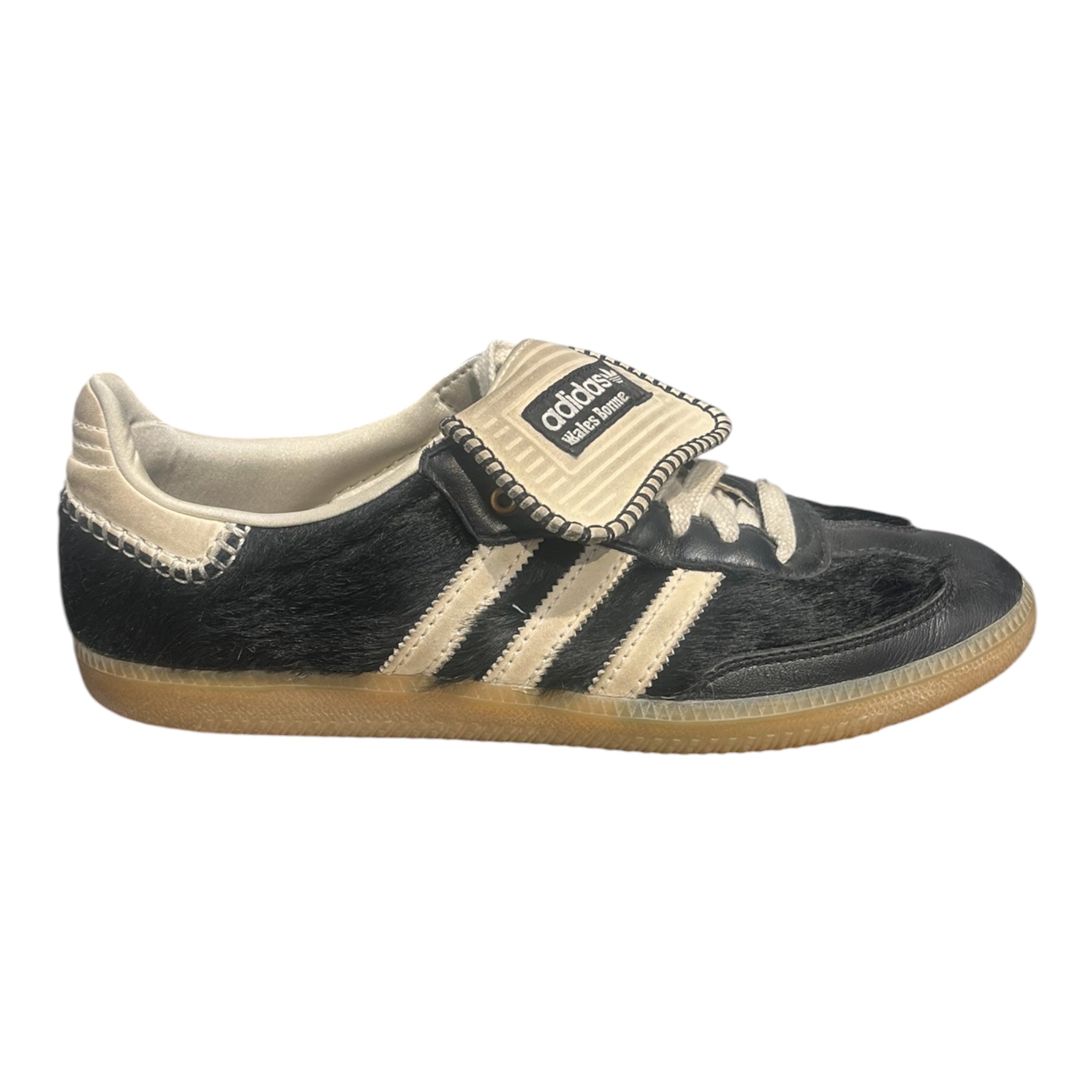 WALES BONNER/adidas/Low-Sneakers/US 9.5/Leather/BLK/PONY HAIR view 3