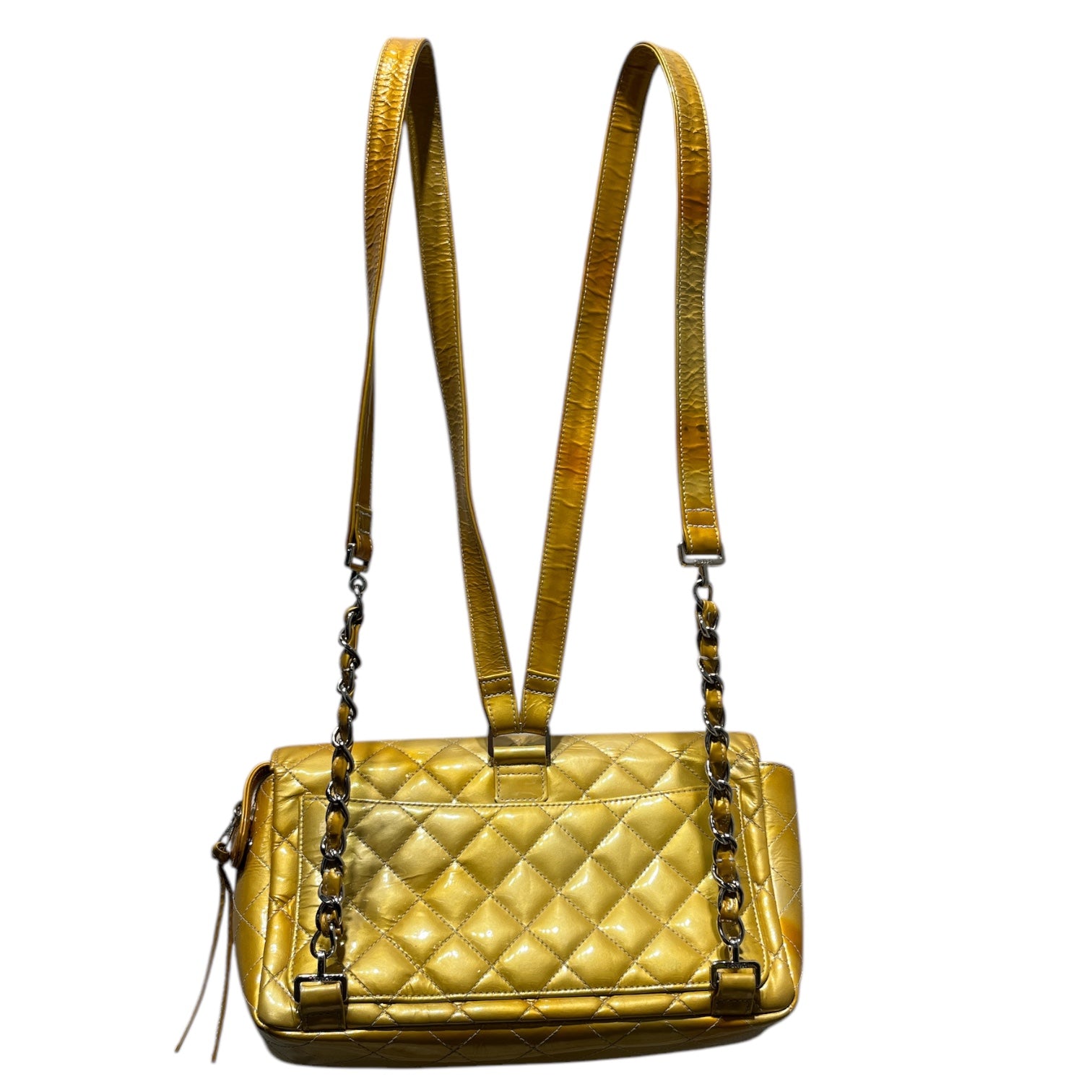 CHANEL/Tote Bag/S/Leather/GLD/PATENT FLAP BAG view 2