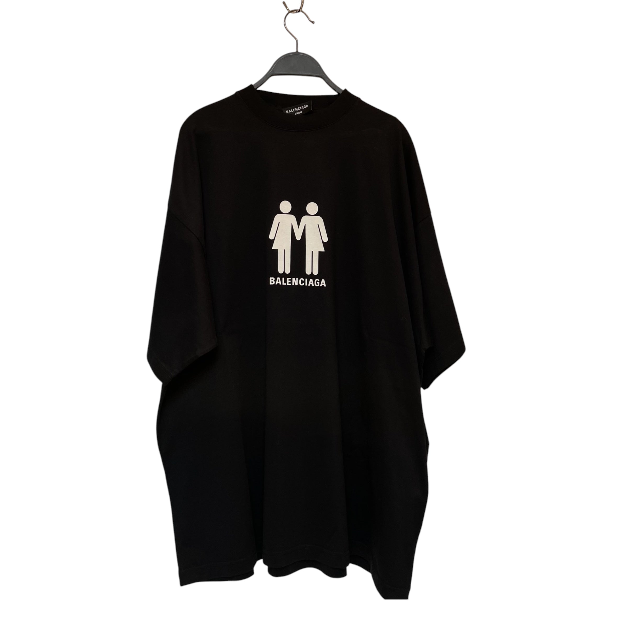 BALENCIAGA/T-Shirt/3/Cotton/BLK/BALENCIAGA WOMEN HAND HOLD TEE view 1