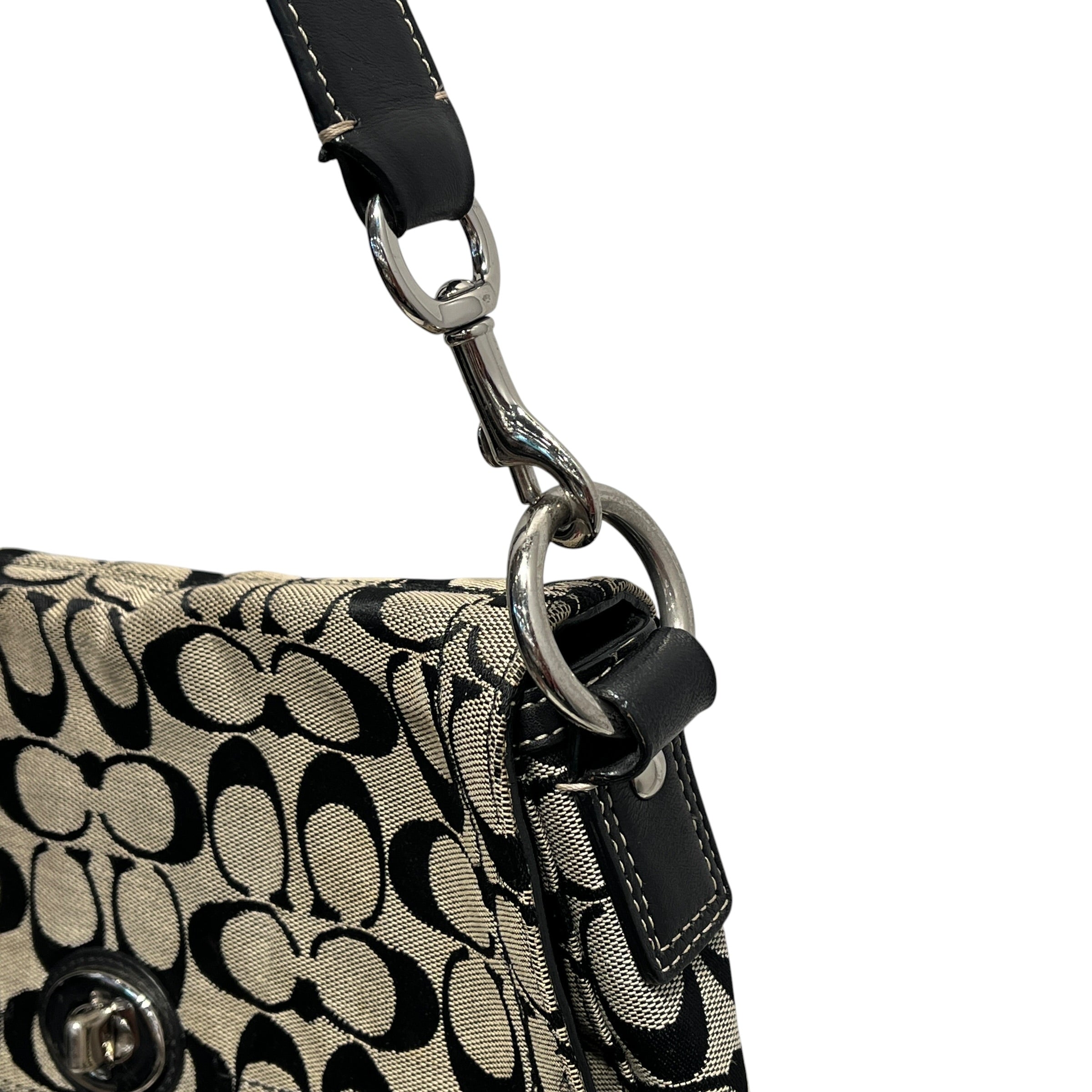COACH/Hand Bag/All Over Print/Leather/BLK/signature chelsea messenger view 10
