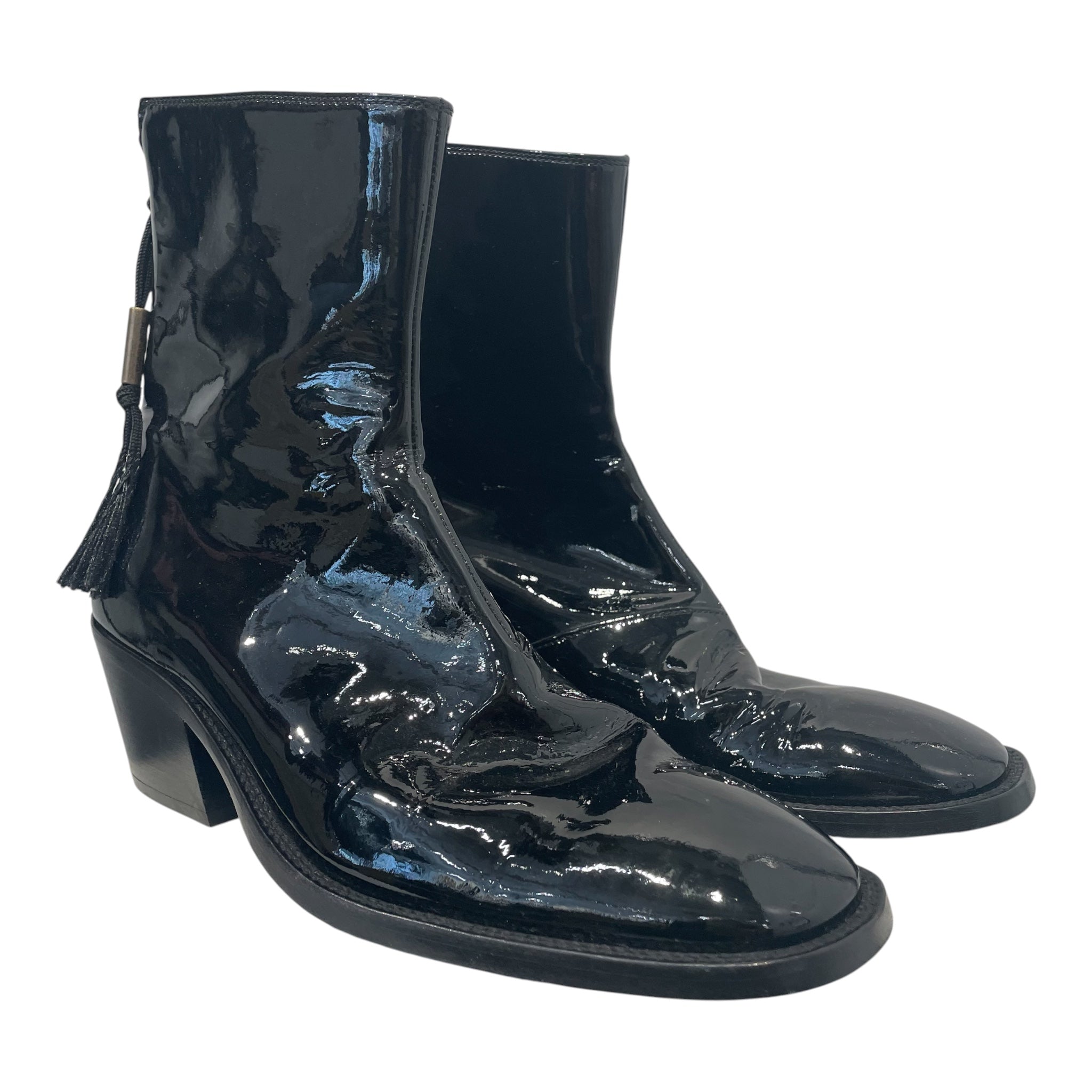 Acne Studios/Boots/EU 44/Leather/BLK/PATENT POINTED TOE GRN INSIDE view 1