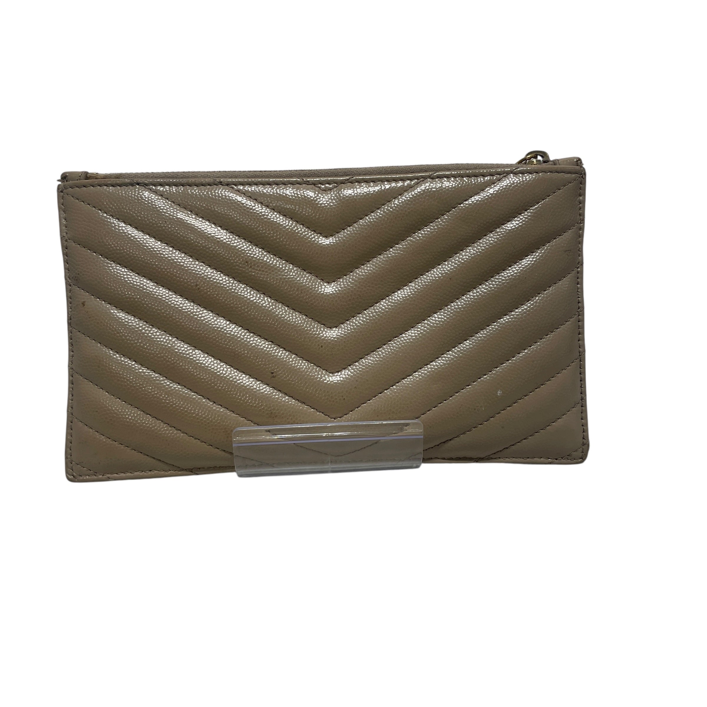SAINT LAURENT/Long Wallet/Leather/BEG/GRAIN DE POUDRE view 4