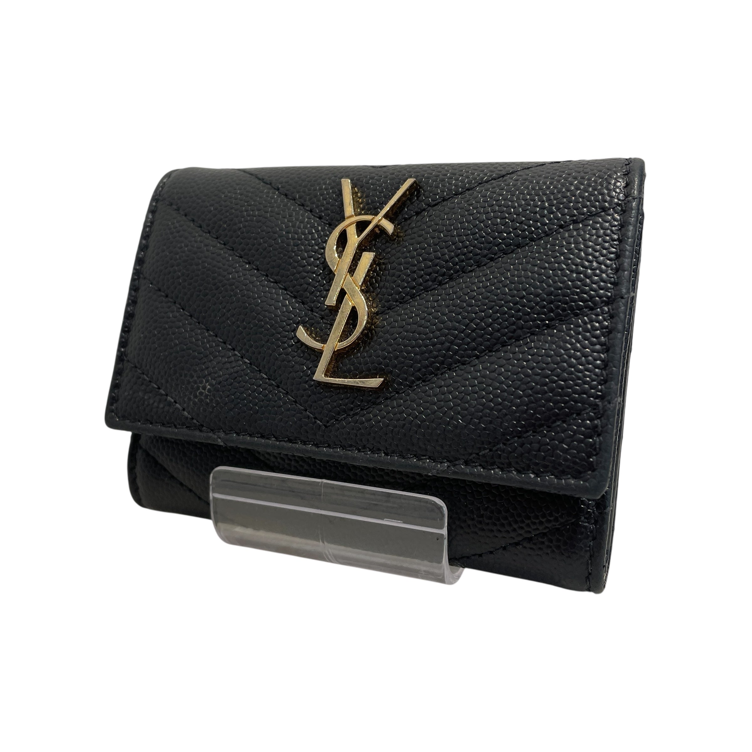 YVES SAINT LAURENT/Bifold Wallet/Leather/BLK/Cassandra Matelasse Keycase view 1
