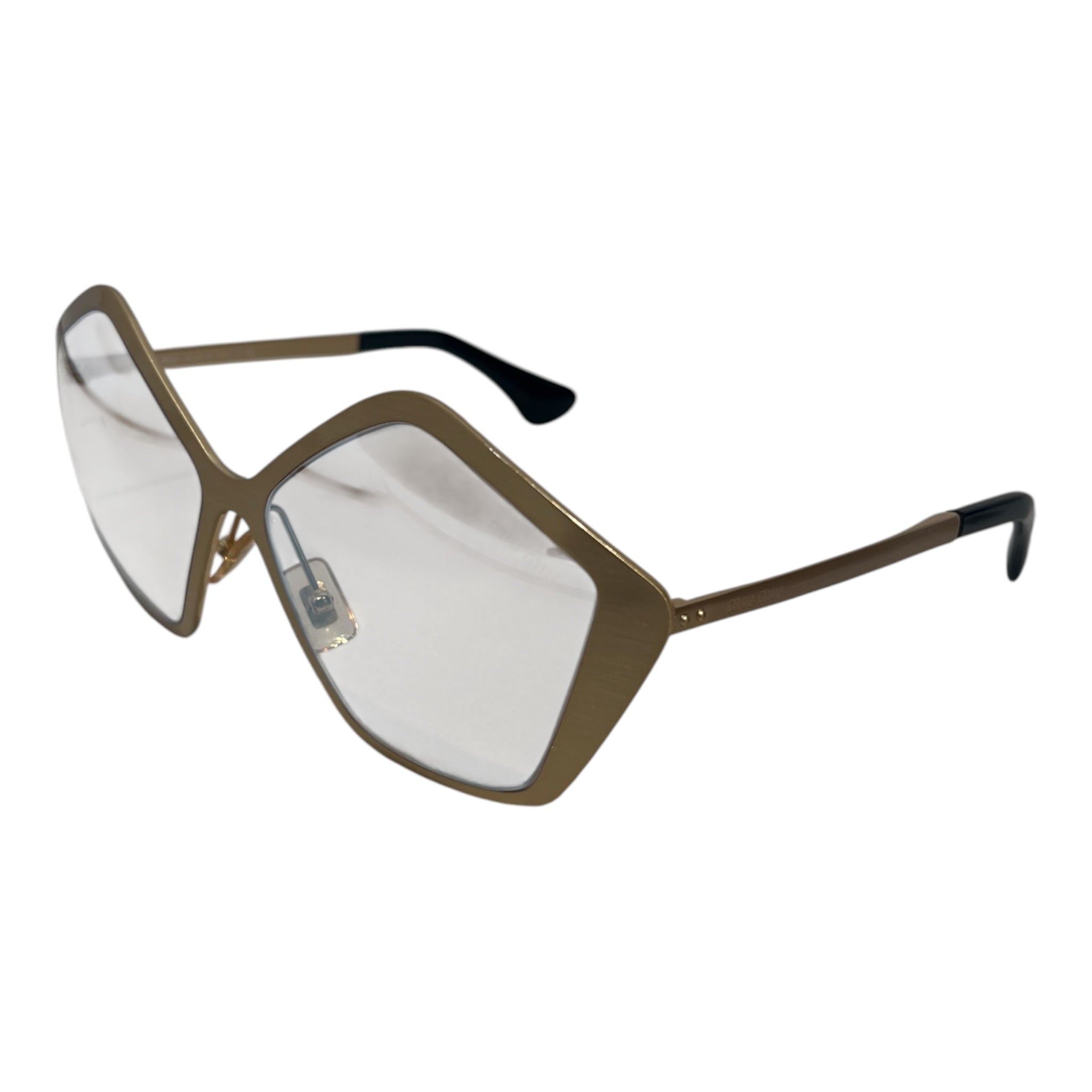 MIU MIU/Sunglasses/Metal/GLD/L's/PENTAGON CLEAR LENSE BRUSHED view 2