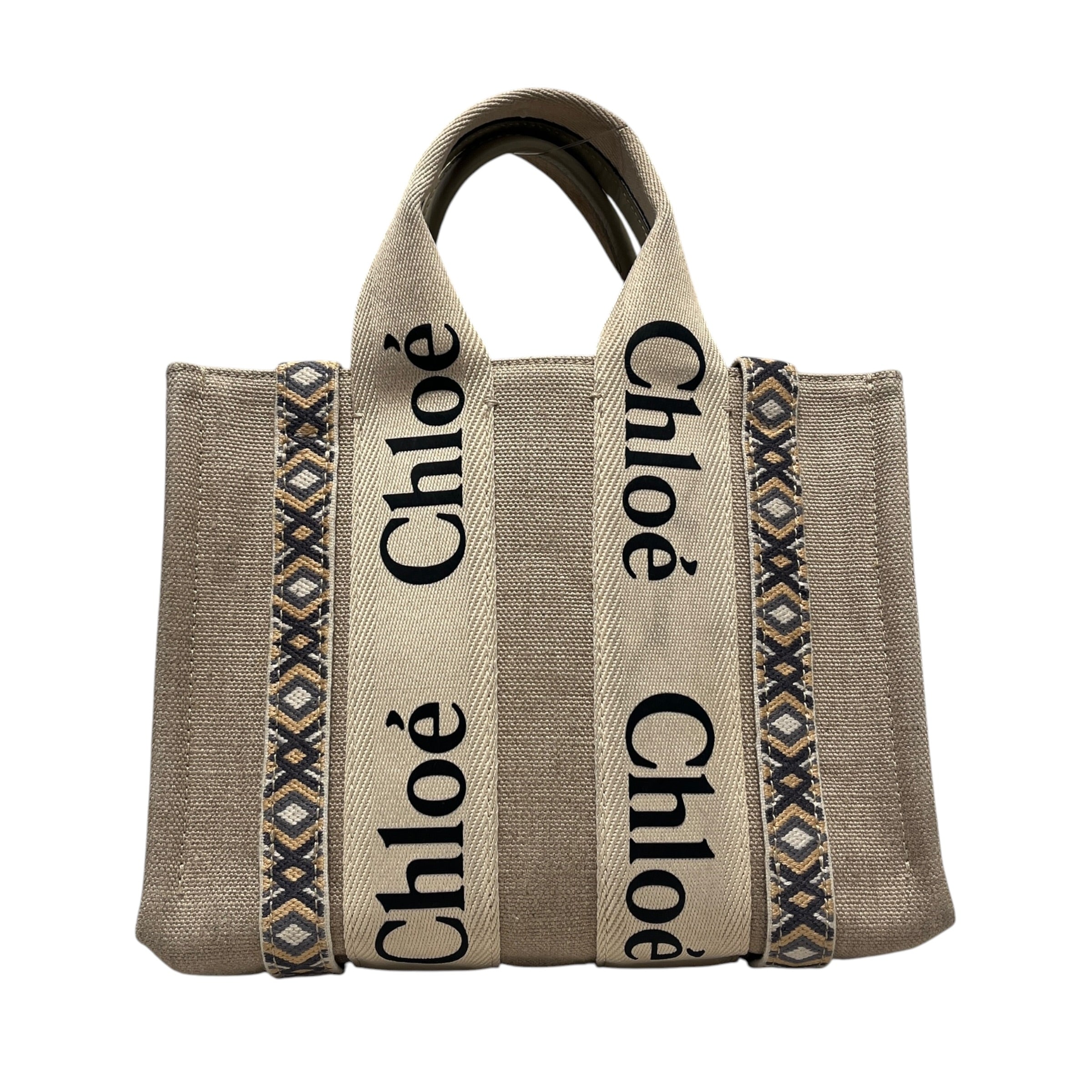 Chloe/Tote Bag/BEG/CANVAS WOODY TOTE W/STRAP view 1