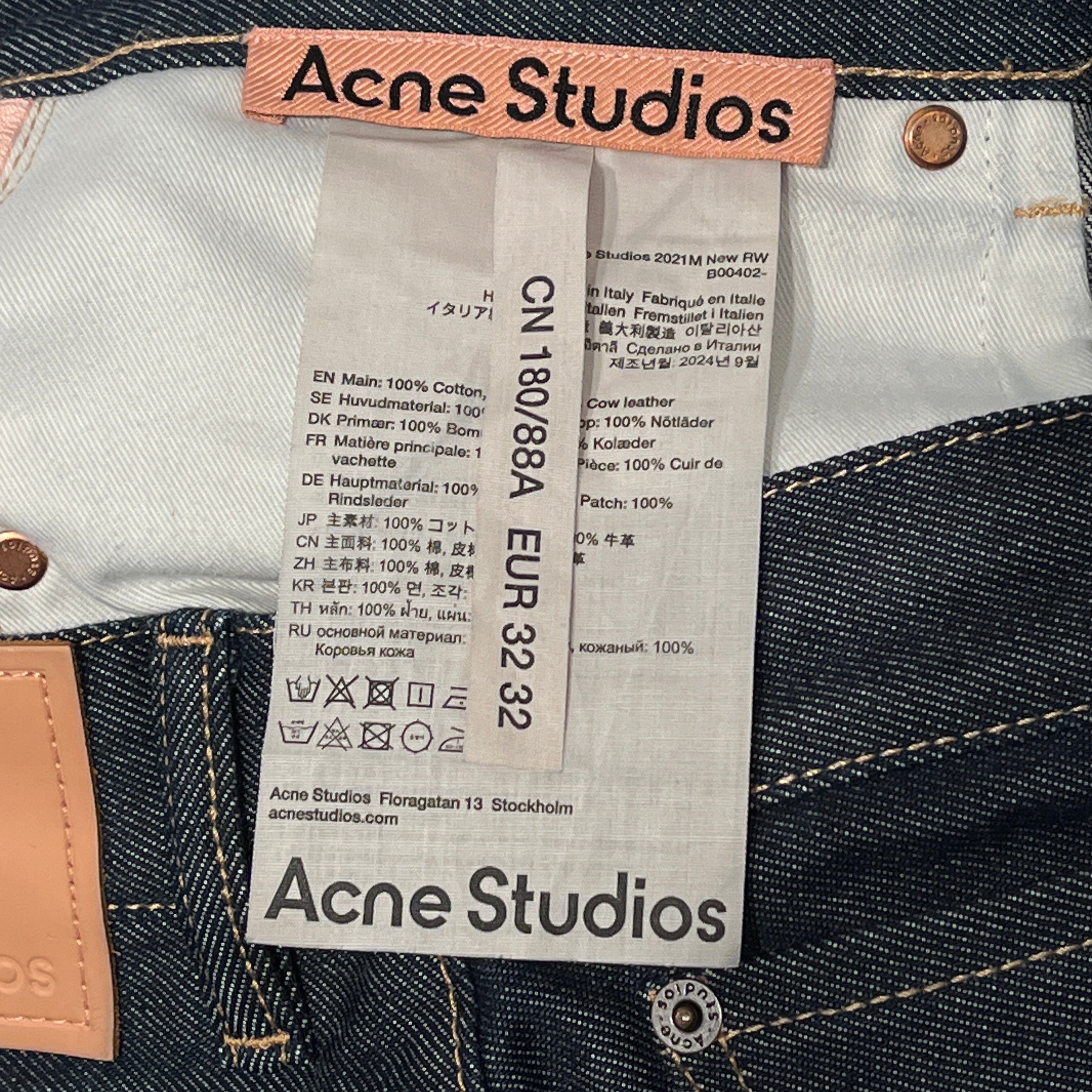 Acne Studios/Pants/32/Cotton/IDG/LEATHER LOGO PATCH/2021 NEW RW view 5