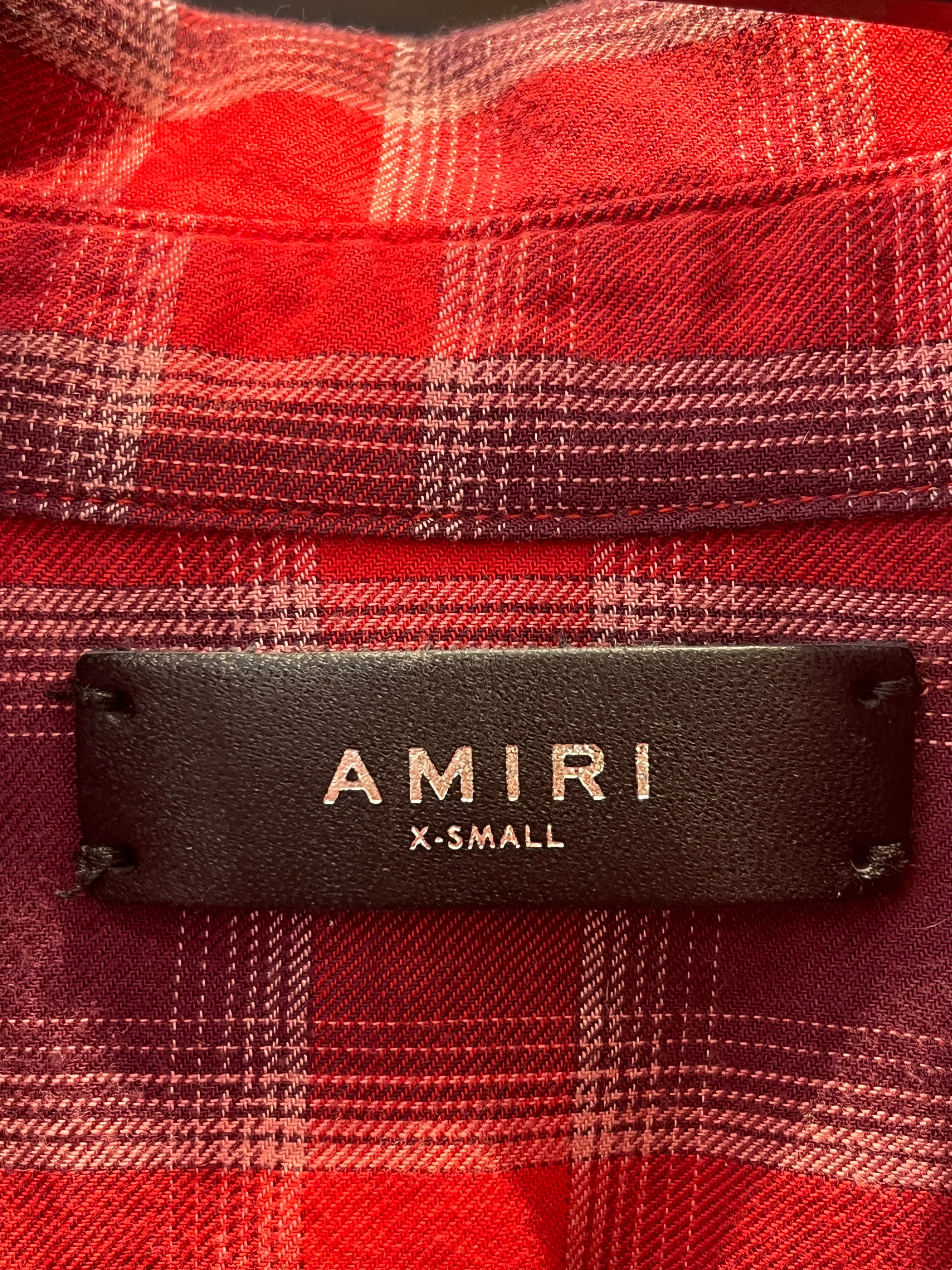 AMIRI/Flannel Shirt/XS/Cotton/RED/RED/PNK FADED FLANNEL view 3