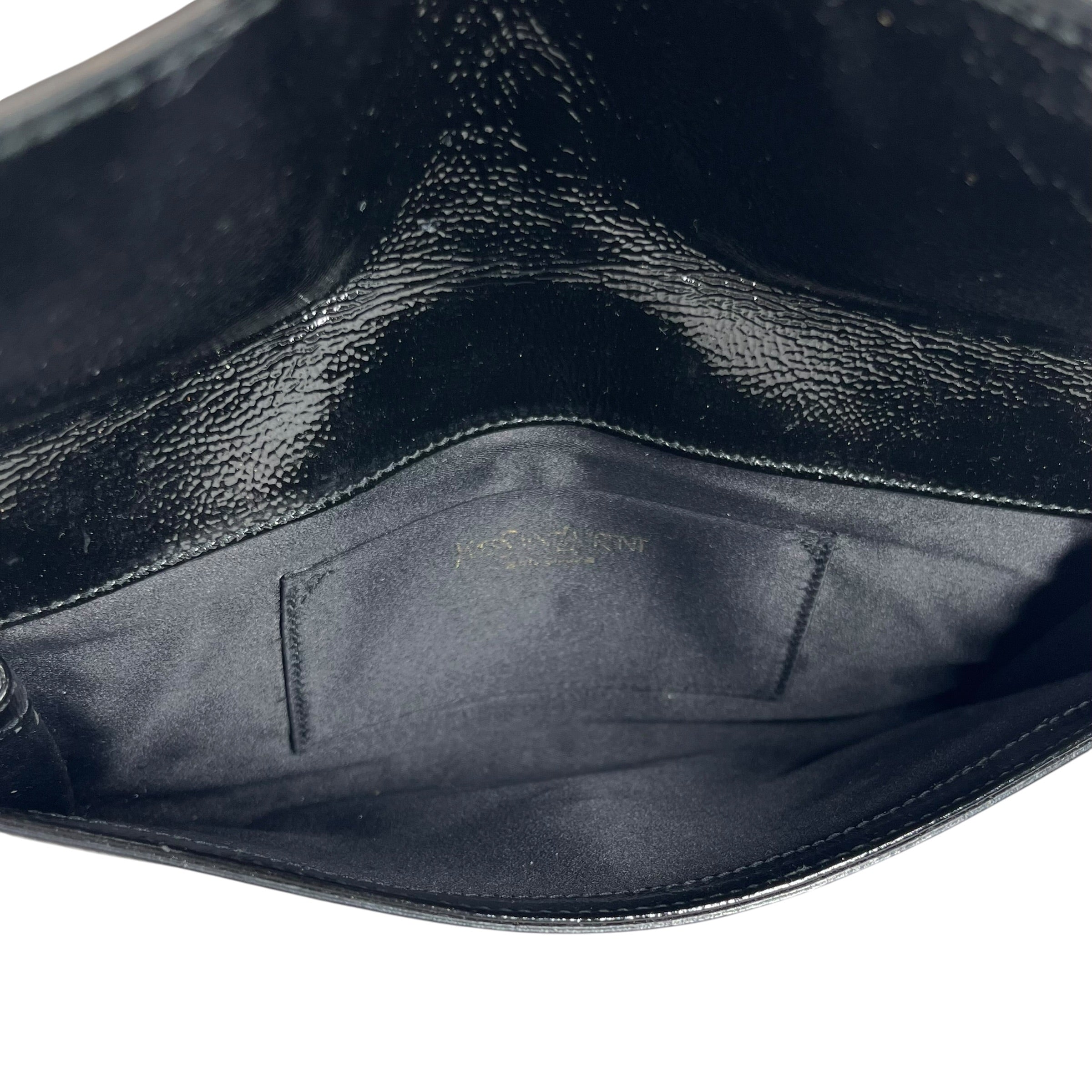 YVES SAINT LAURENT/Clutch Bag/Leather/BLK/PATENT LEATHER CLUTCH view 4