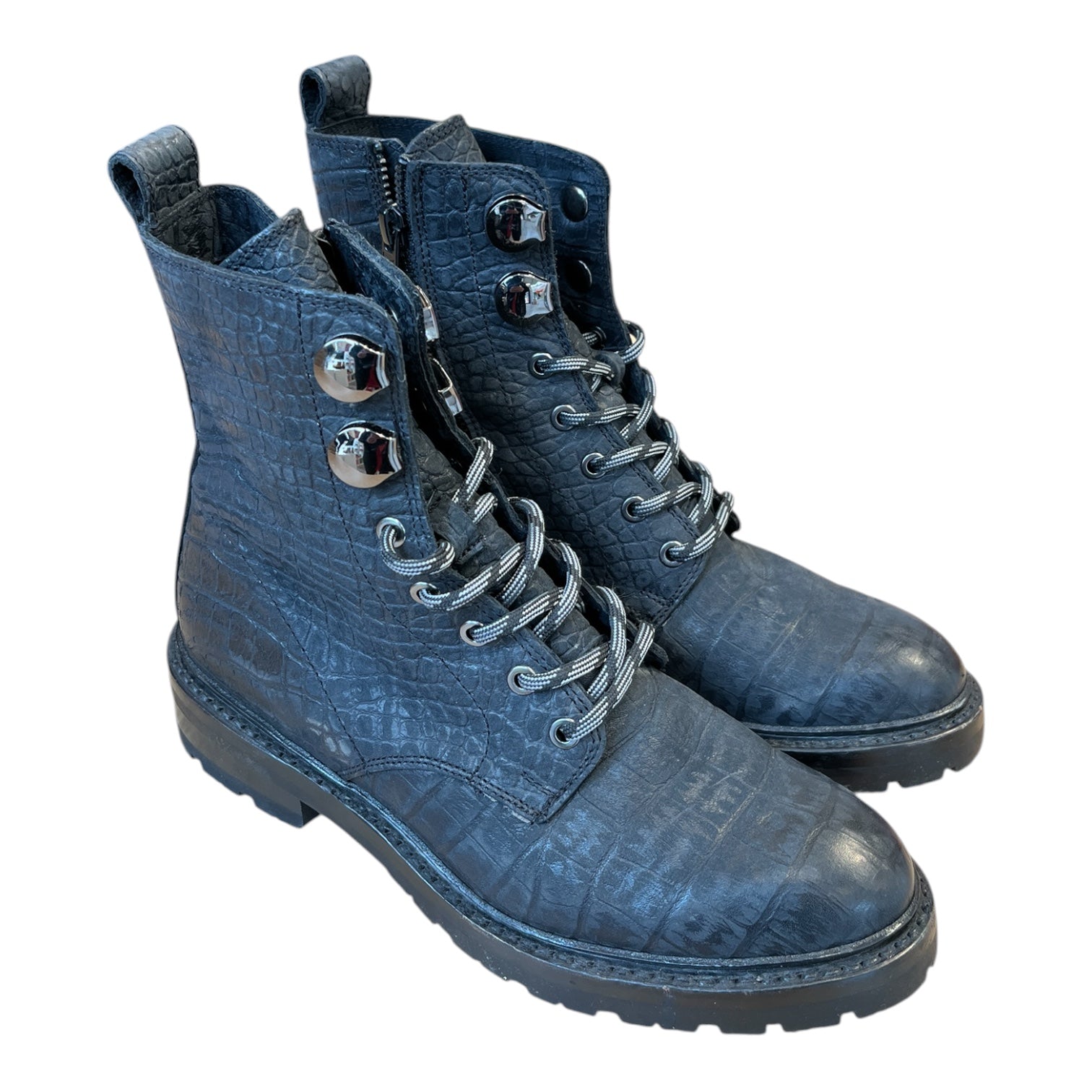 FRYE/Lace Up Boots/US 6/Leather/BLK/Julie Combat view 1