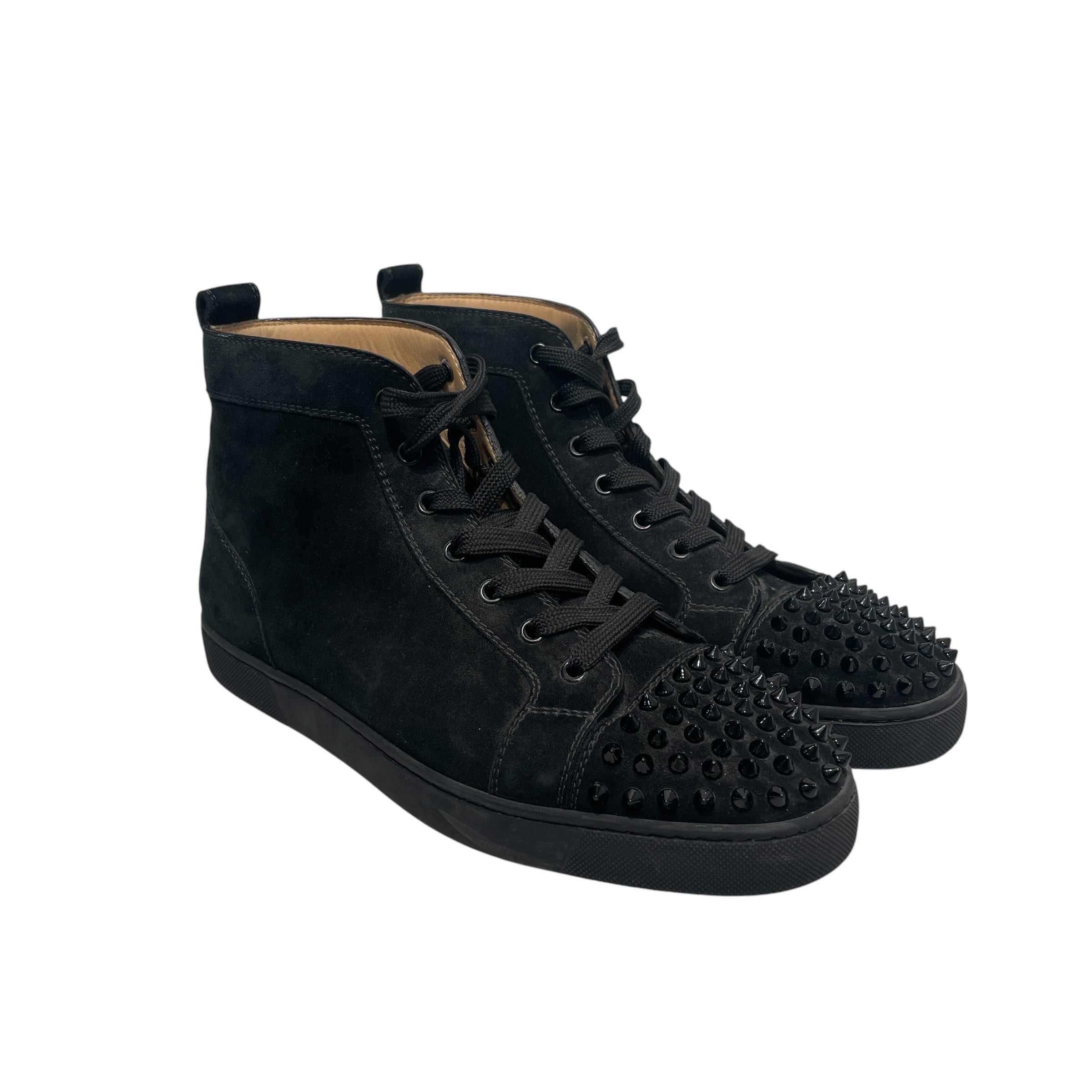 Christian Louboutin/Hi-Sneakers/EU 43/Suede/BLK/Studded Toe view 1