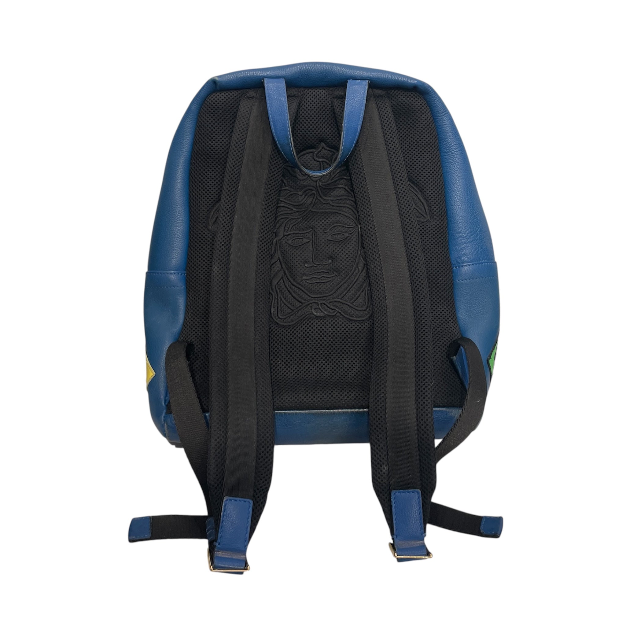 VERSACE/Backpack/Leather/BLU/LEATHER BACKPACK W/ PATCHES view 2