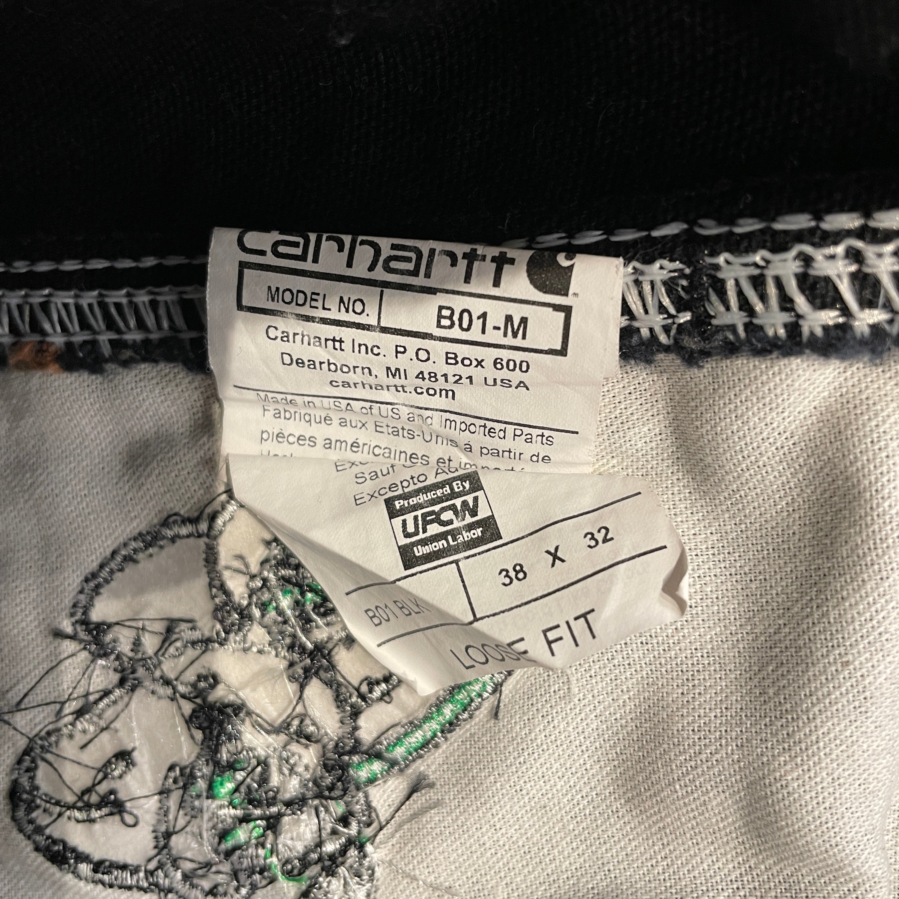 CHERRY FUKUOKA/Carhartt/Carpenter Pants/38/Cotton/BLK/All Over Print/ view 4