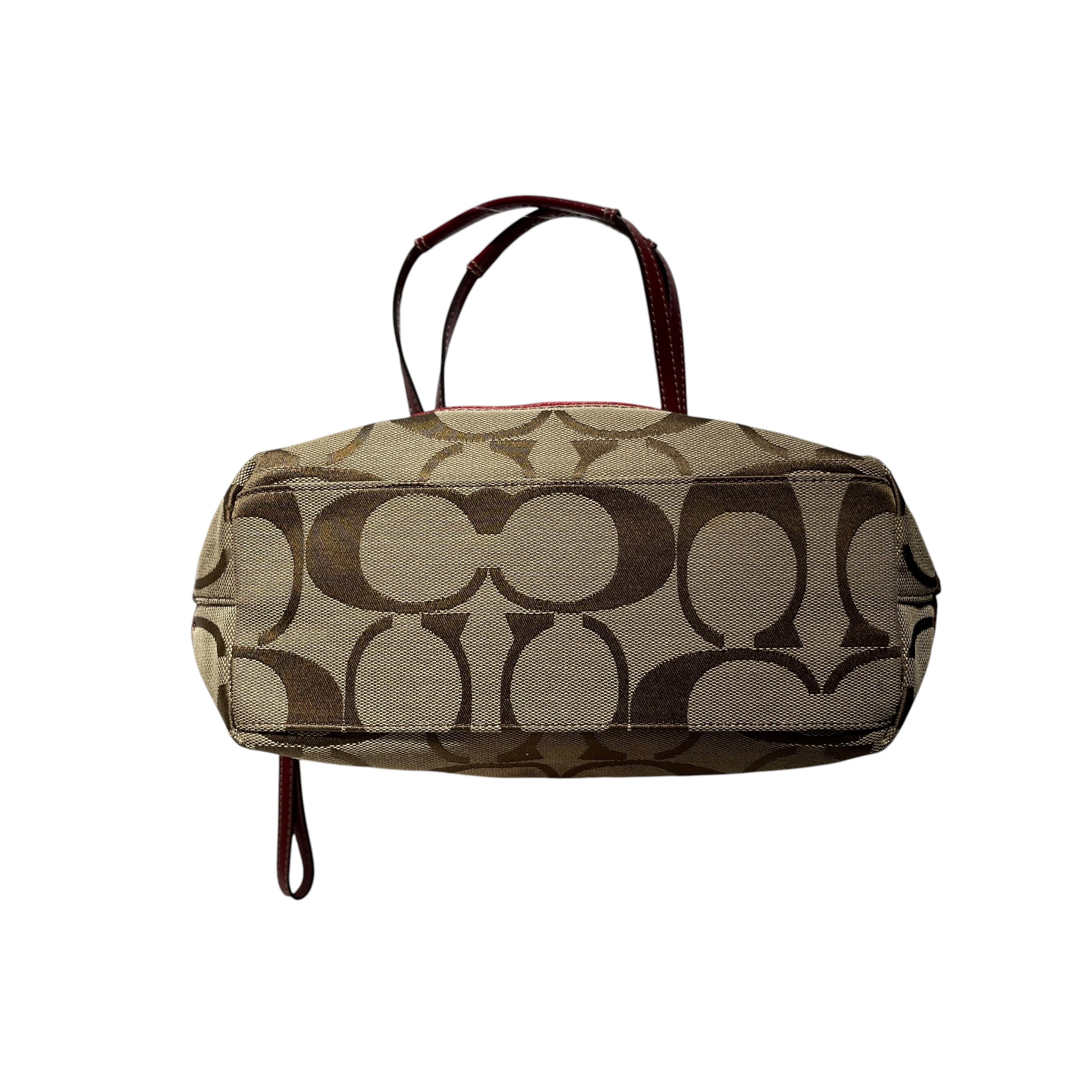COACH/Tote Bag/Monogram/Cotton/BRW/vintage red mini tote view 3