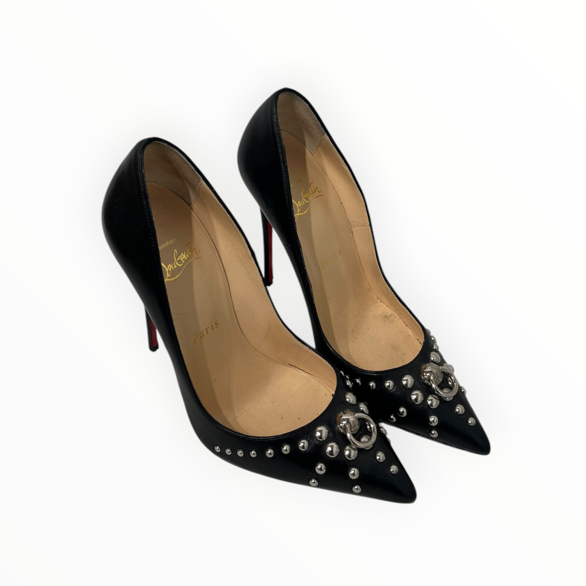 Christian Louboutin/Heels/EU 37/Leather/BLK/DOOR KNOCK PUMPS RED BOTTOMS view 2