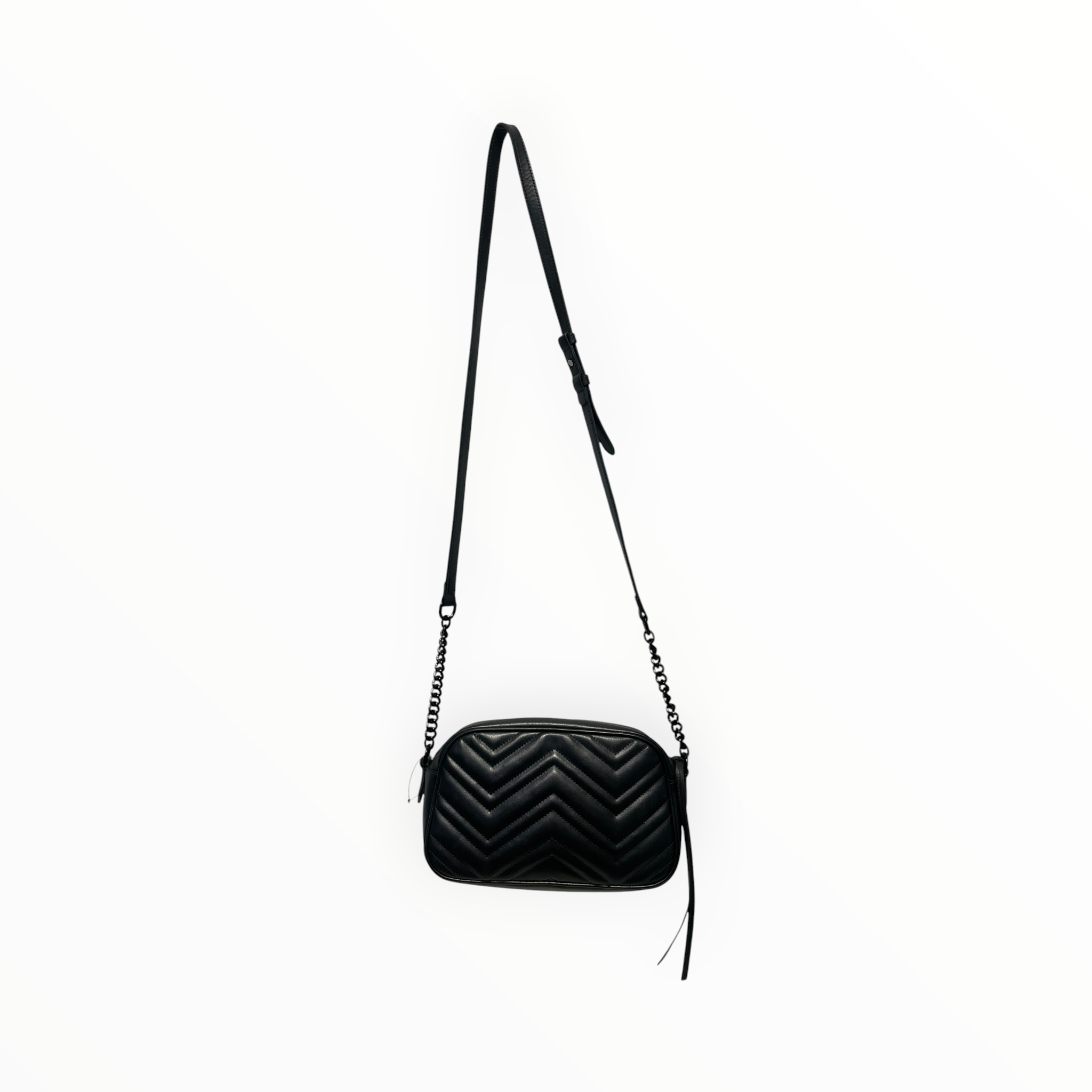 GUCCI/Cross Body Bag/Leather/BLK/QUILTED MARMONT view 2