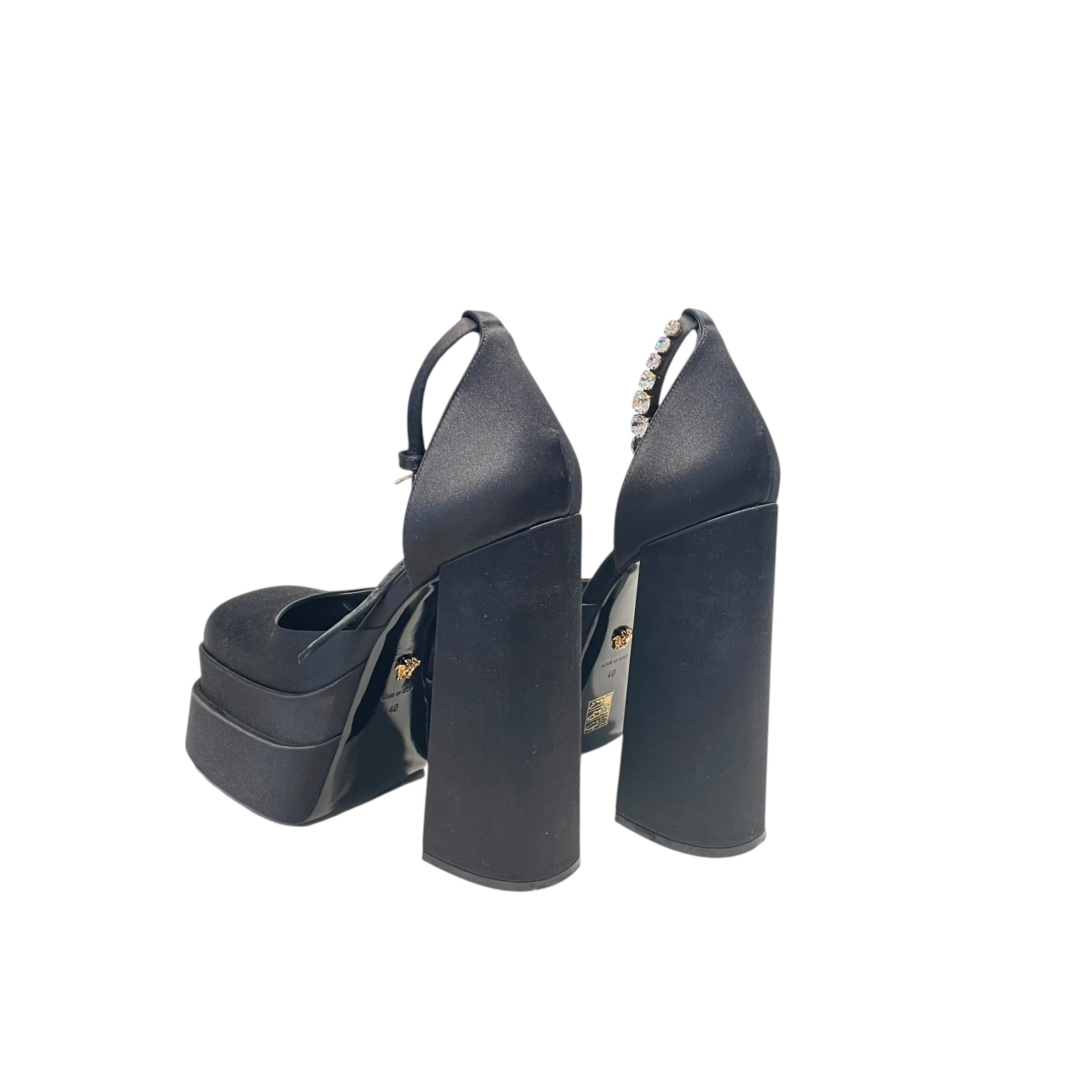 VERSACE/Heels/EU 40/Nylon/BLK/Medusa Aevitas Platforms view 2