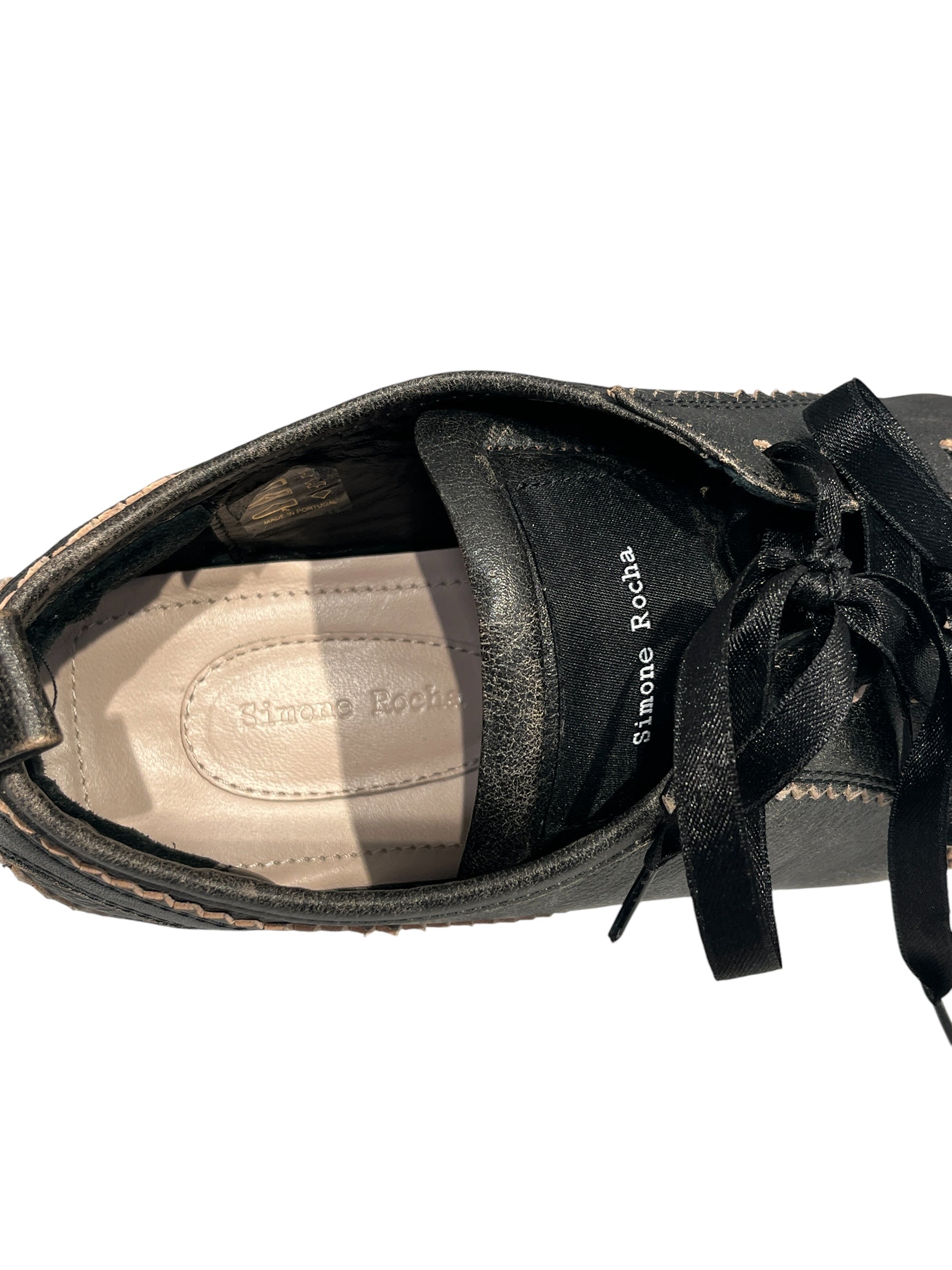SIMONE ROCHA/Low-Sneakers/EU 41/Border/Leather/BLK/ view 3